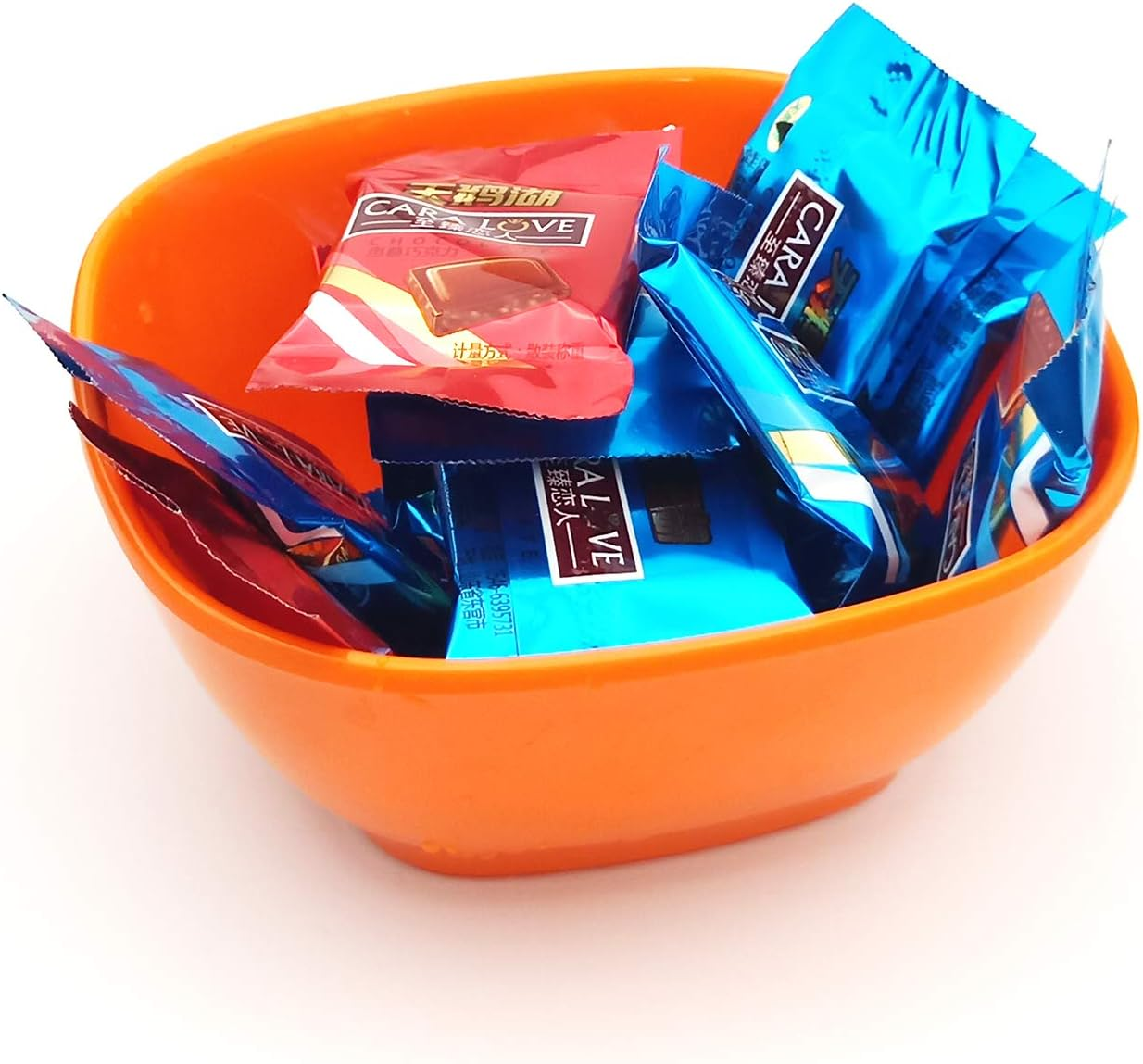 EWEIGEER 4.4-Inch Melamine Dessert Bowl Kids Plastic Bowls,Small Bowl for Ice Cream Snacks Rice Salad Soup Cereal.Set of 10(Multicolor) - Orange image number 3