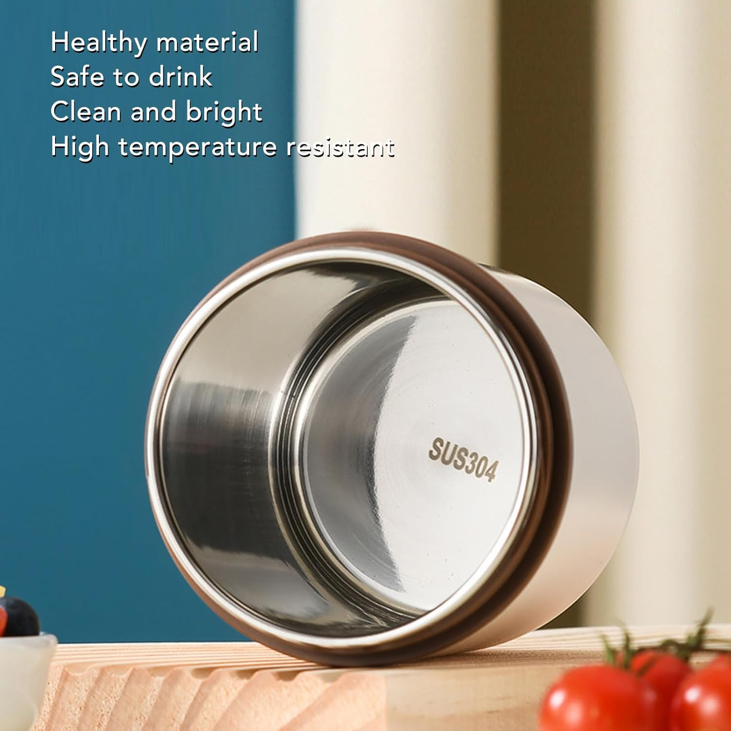 Insulated Food Jar, 600Ml Stainless Steel Soup Thermo Leakproof Insulated Food Container Portable Vacuum Insulated Kids Food Jar with Folding Spoon for School Office Picnic image number 2