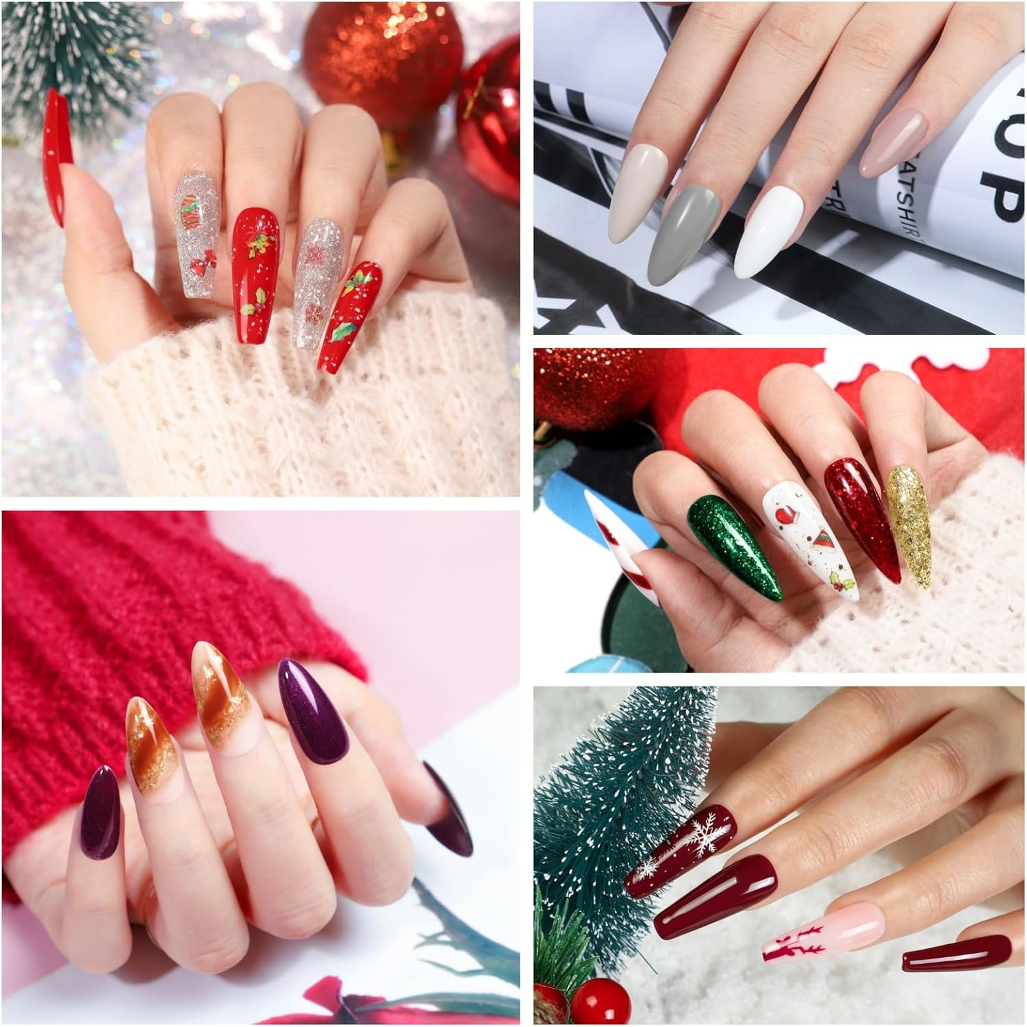 COSCELIA 60PC Gel Nail Polish Kit with U V Light Starter 55 Colors 5PC Top Base Coat Nail Art Decorations French Manicure for Beginners with Everything Gifts for Women