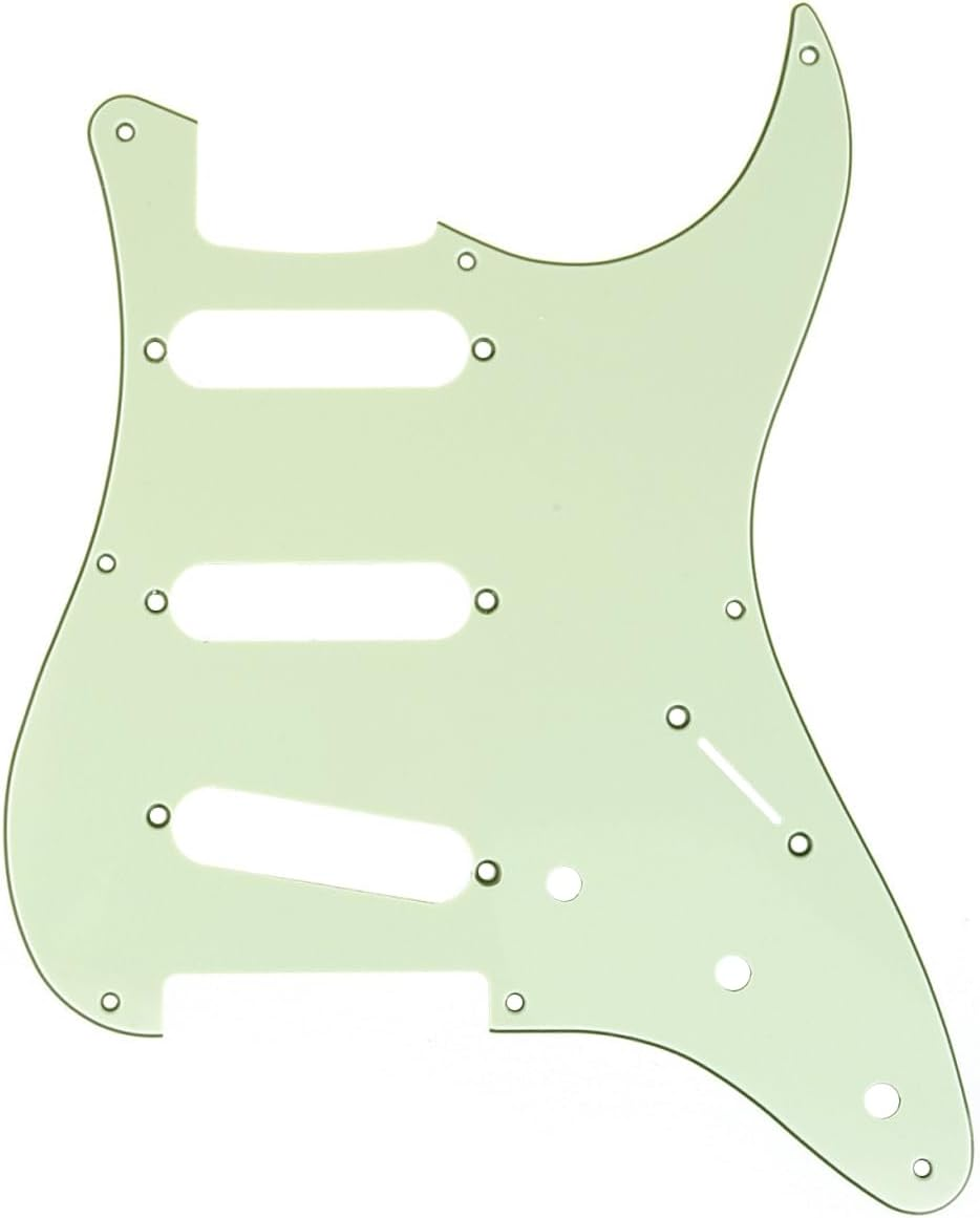 Musiclily Pro 8-Hole Guitar Strat Pickguard for JPN Fender Japan 57 Vintage Style Stratocaster, 1Ply White image number 2