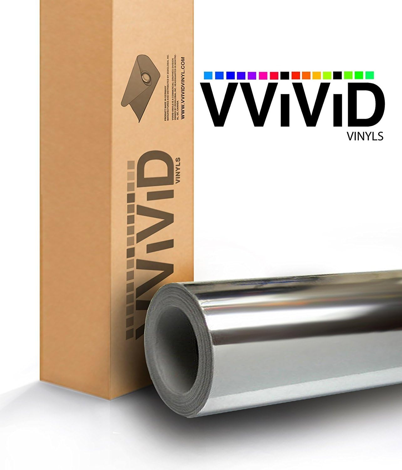 Vvivid Gloss Chrome Silver Vinyl Wrap Adhesive Film Roll Air Release DIY Decal Sheet (12 Inch X 60 Inch) image number 5