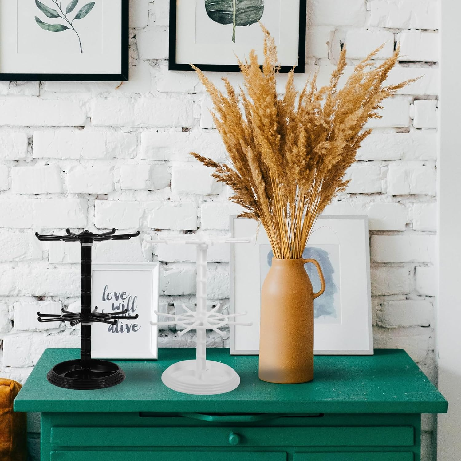 SHERCHPRY Retail Display Stand, 2Pcs 2 Tier Earring Display Stands, Rotating Rack for Store Display Shelves, Jewelry Keyring Socking Hats, Shop Spinner for Toys Show image number 2