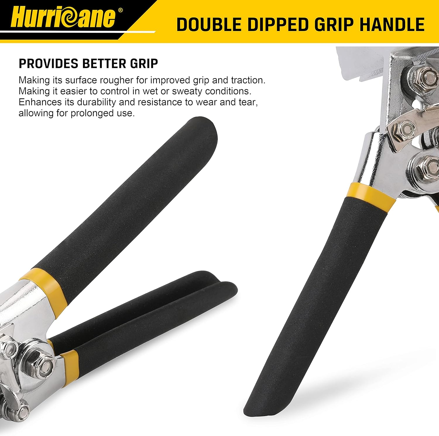 Hurricane 6 Inch Straight Jaw Sheet Metal Hand Seamer Non-Slip Pitted Handles image number 6
