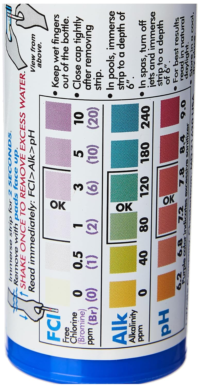 Lamotte Insta-Test 3-Way Swimming Pool and Spa Test Strip (Tests for Chlorine, Bromine, Ph and Alkalinity)