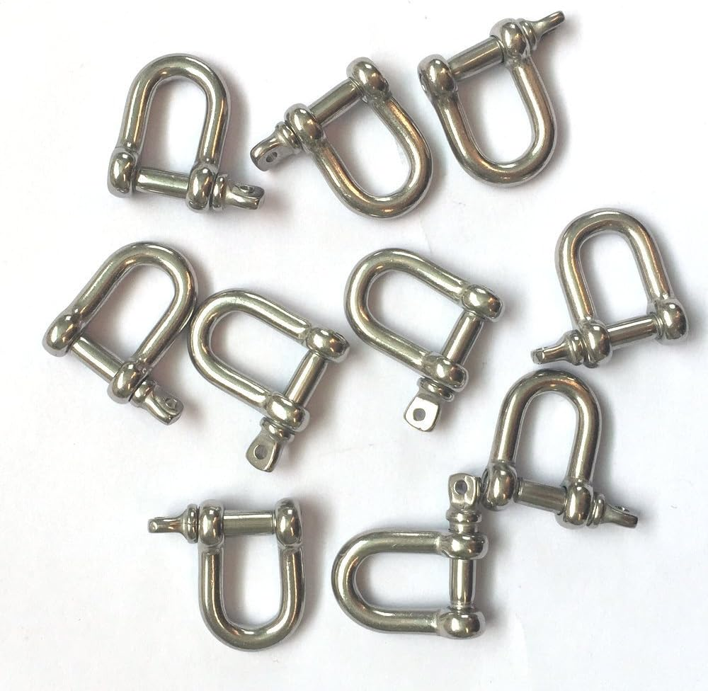 Jy-Marine Stainless Steel Mini D Shackle, 4Mm, Silver Color,For Paracord Jewelry, Marine Tackle-10 Pieces image number 5