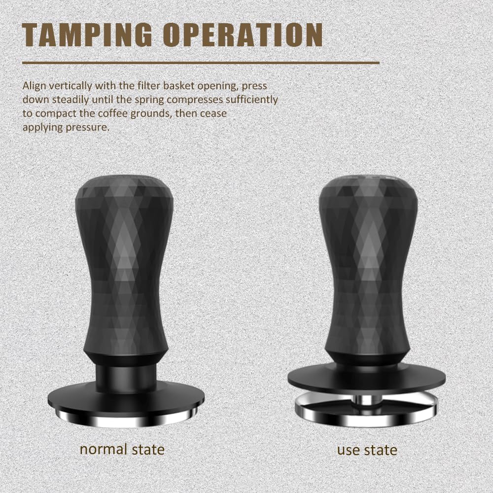 KYONANO 58.5Mm Espresso Coffee Tamper, 30Lb Spring-Loaded Calibrated Tamper with 304 Stainless, Anodized Aluminum Handle Barista Tamper Suit for over 58Mm Rancilio, Gaggia Portafilter
