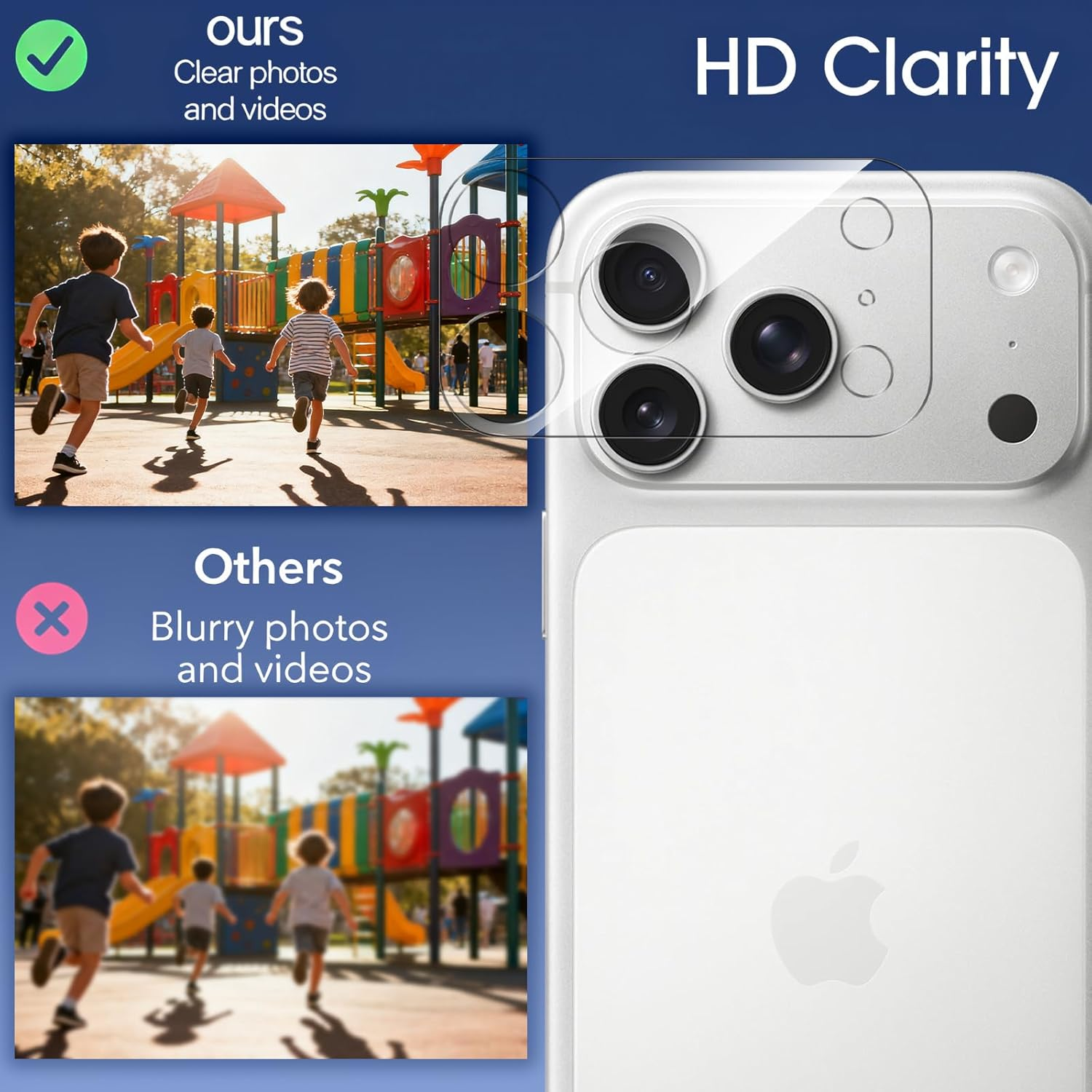 [2+2 Pack] Back Screen Protector for Iphone 17 Pro Max with Camera Lens Protector, Electro-Weideworld Ultra Clear 9H Hardness Scratch Resistant Tempered Glass with Full Coverage image number 6