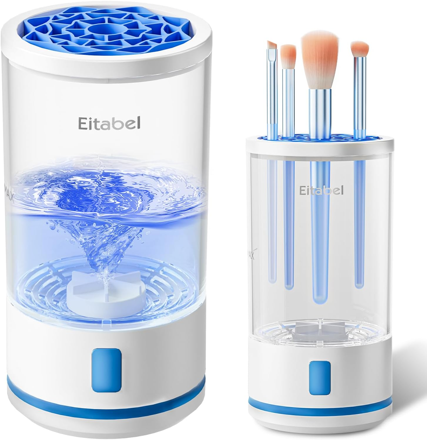 Replacement Spinner Leaf & USB Port Cover Set for EITABEL Electric Makeup Brush Cleaner Machine&ndash; Waterproof Plug + Vortex Spinner Accessories (2-Pack)