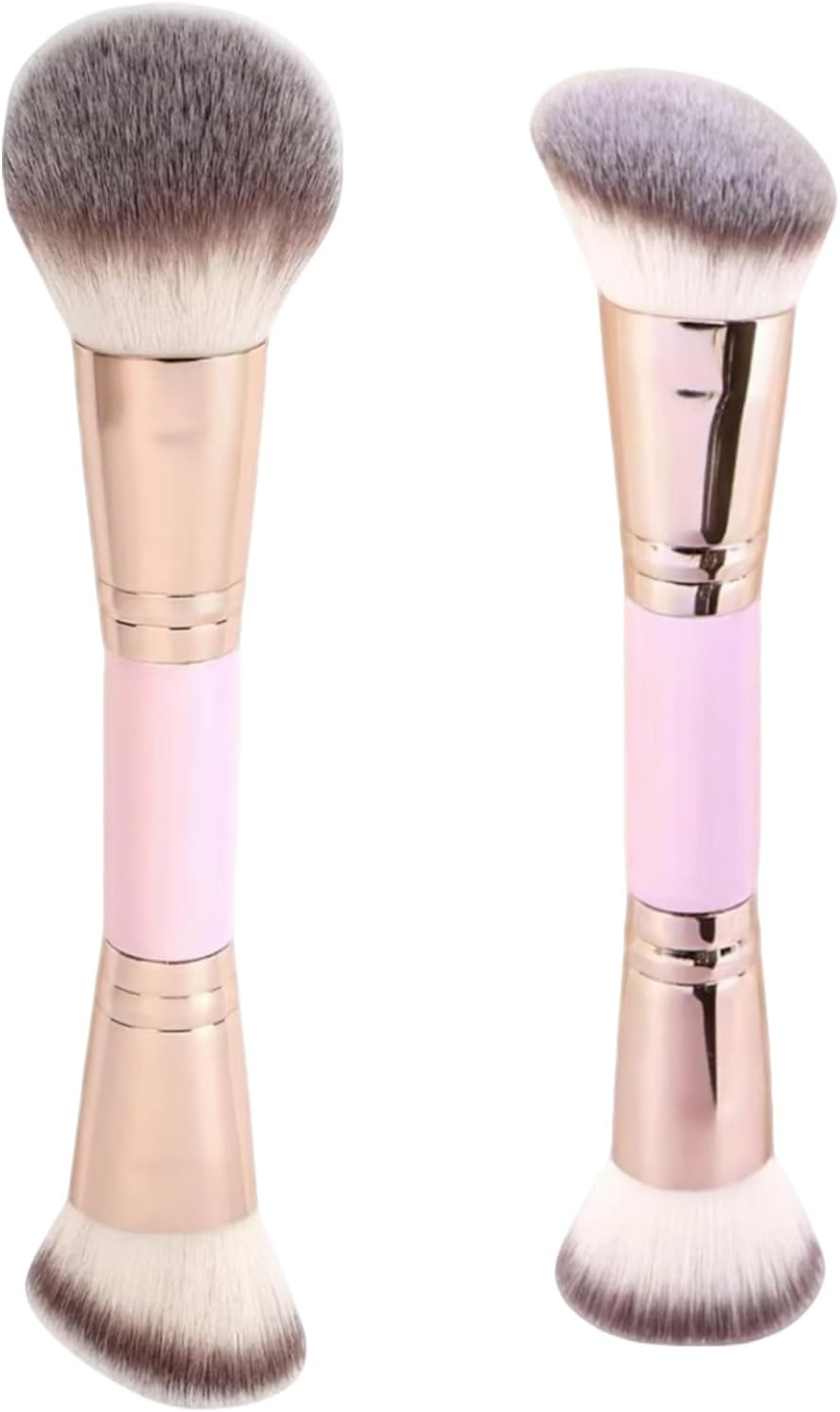 YSHIGUING Professional Double Ended Makeup Brush &ndash; Foundation & Concealer Brush for Liquid, Powder, Blush &ndash; Soft Bristles for Flawless Blending (Pink) image number 3