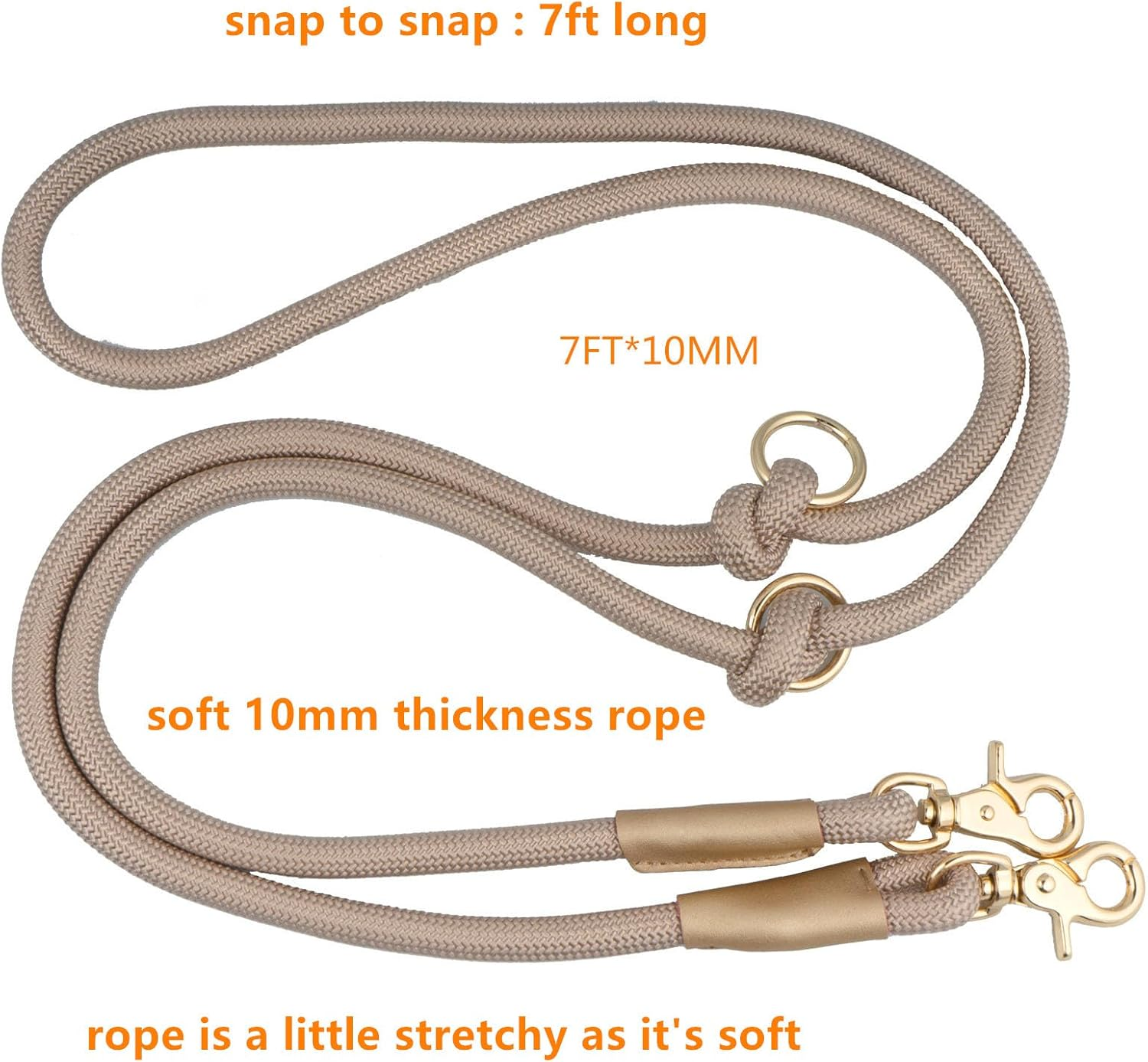 Multifunctional 7FT Hands Free Crossbody Nylon Rope Dog Leash, 2 Snap Hooks Dog Leash Hands Free for All Breeds - Blue image number 7