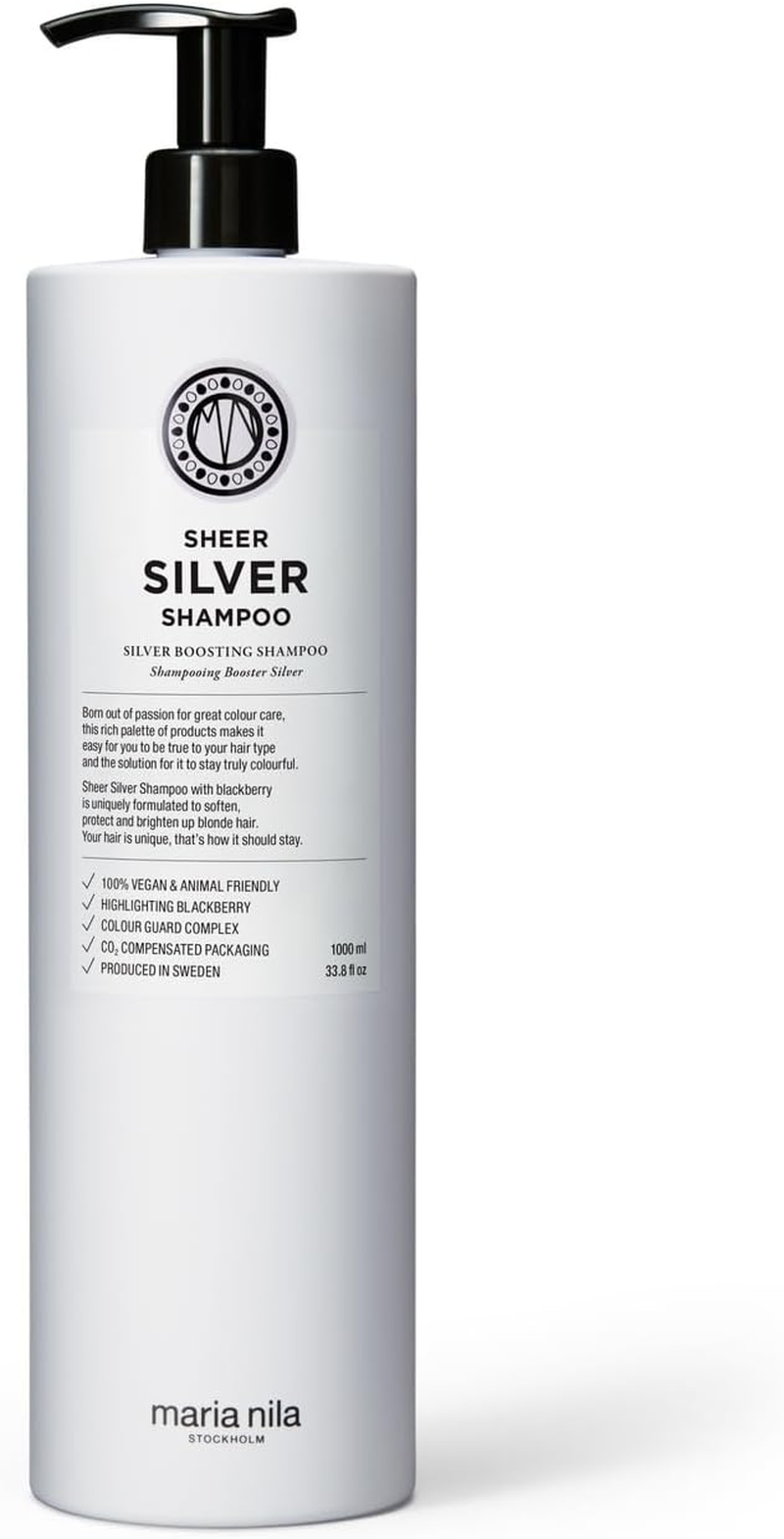 Maria Nila Care & Style Sheer Silver Shampoo, No Yellow Silver Shampoo for a Cool Blonde, Intensive Hair Care anti Yellow Tinting, Sulphate & Paraben Free, 100 Ml image number 4