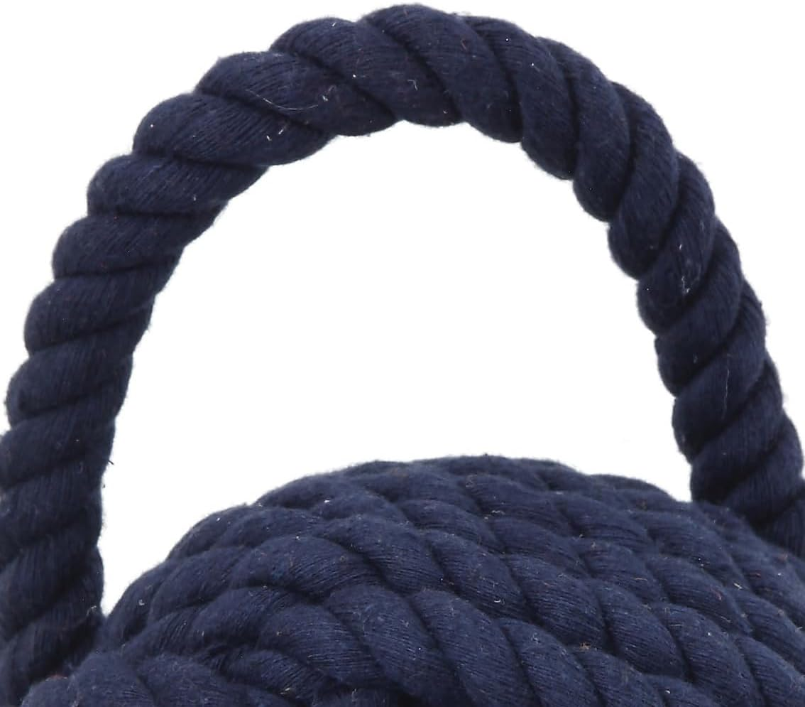 Blue Rope Knot Cotton Door Stop - Navy Blue image number 2