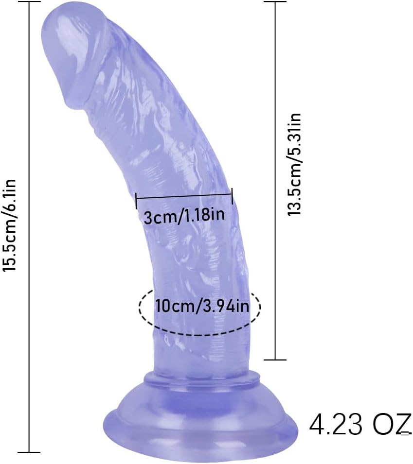 Mini 5.3 Inches Realistic Dildo Adult Sex Toys for Beginners, Curved Designed Lifelike Fake Penis for G Spot Stimulator & Anal Plug Training Set (Blue) image number 1