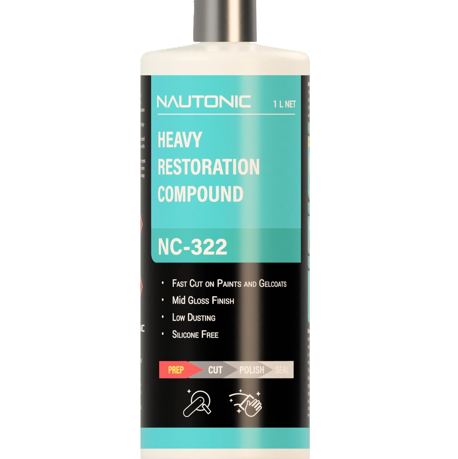 Heavy Restoration Compound NC-322 for Gel Coat, Paint & Acrylic - 1Lt image number 4