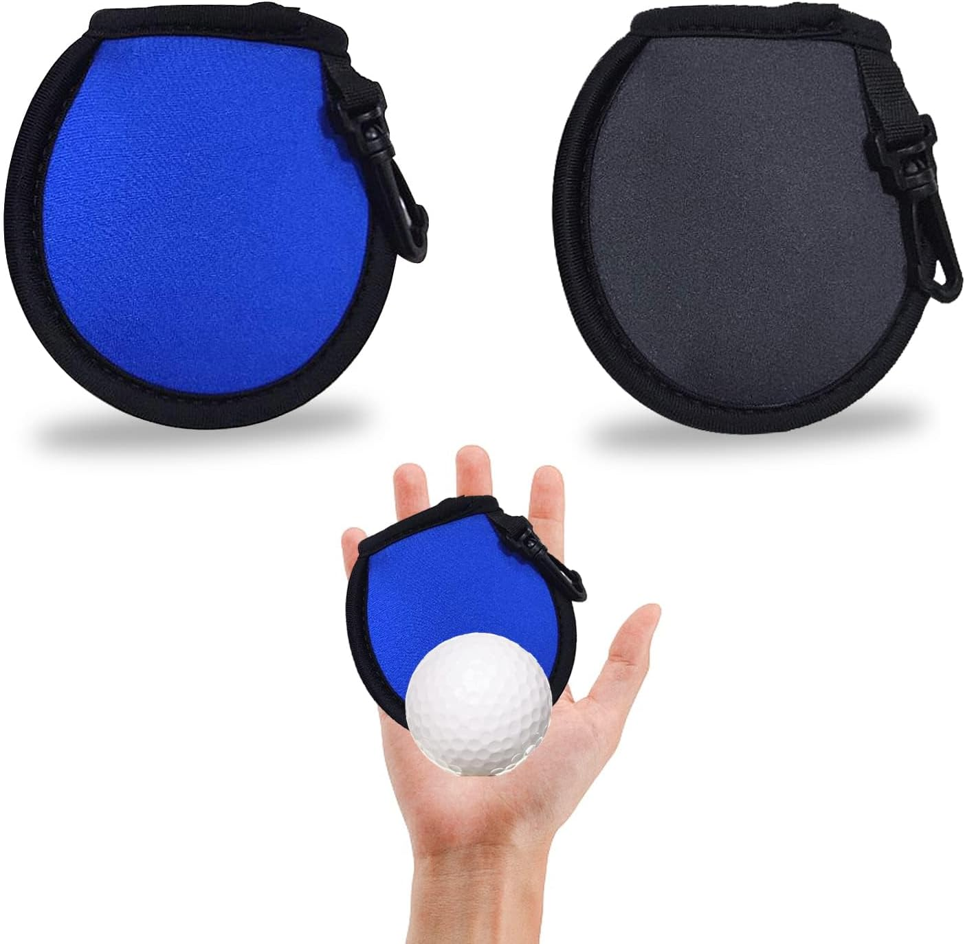 JDFHFGB Golf Ball Cleaner Pouch, 2 Pack Golf Ball Washer Pocket Pouch with Carabiner, Golf Ball Bag, Golf Accessories, Golf Gifts for Men, Mens Gifts, Fit for Golf Carts Belt Golf Bag image number 5