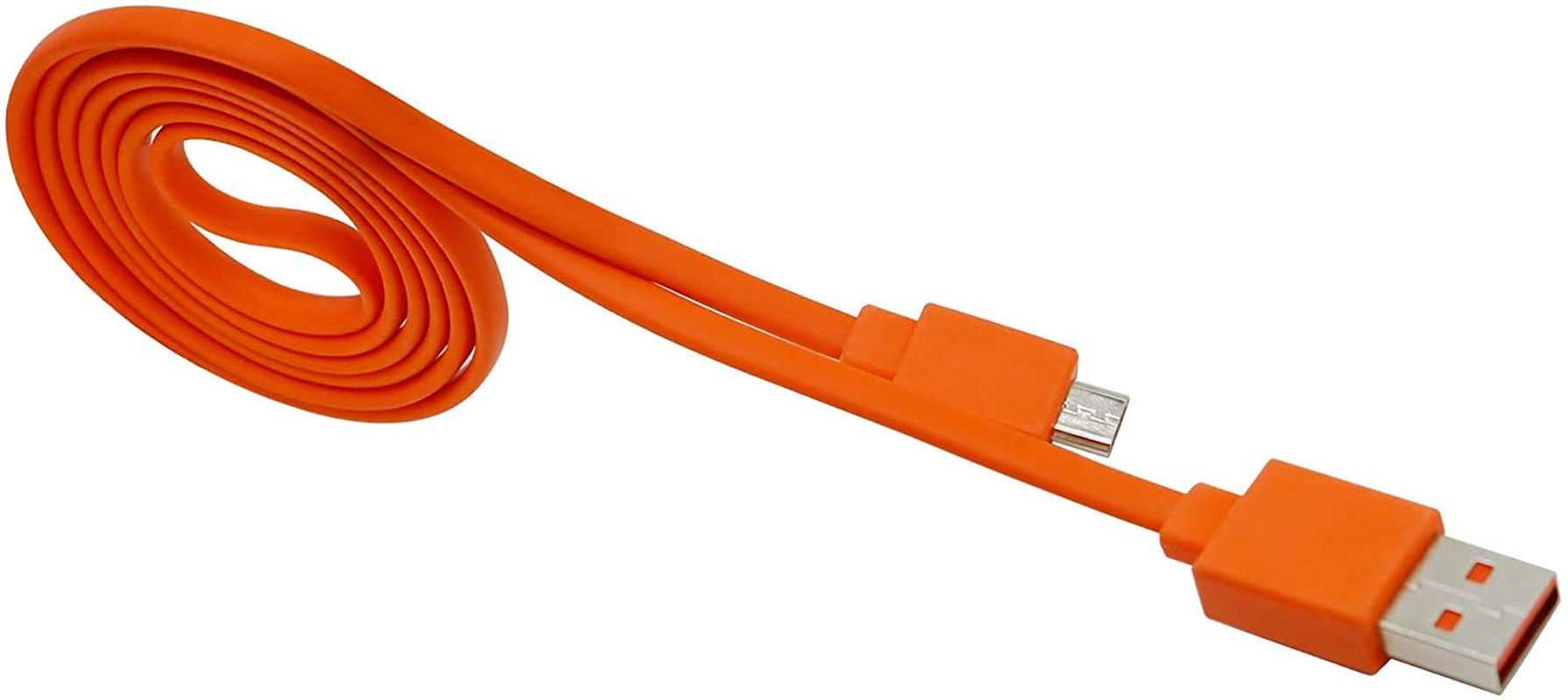Aquelo USB Fast Power Charging Charger Cable Cord for JBL Wireless Bluetooth Speaker Earphone Headphone - 3.3FT & Orange (Charger) image number 4