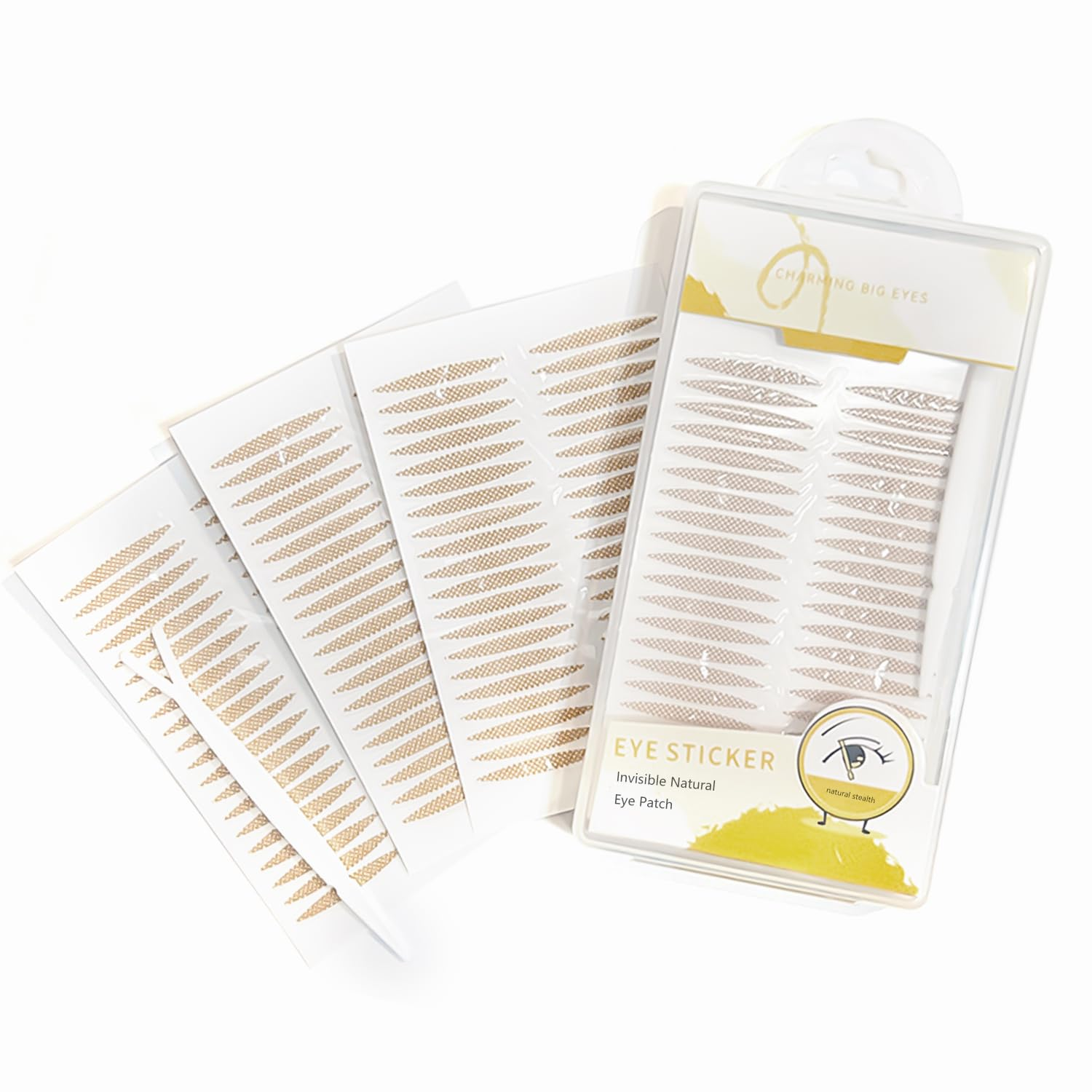 WALWAL Double Eyelid Lift Strips, Invisible Waterproof Eyelid Lifter Strips Stickers with Assisted Fit Fork Bar(240 Pcs, Olive Shaped) image number 5