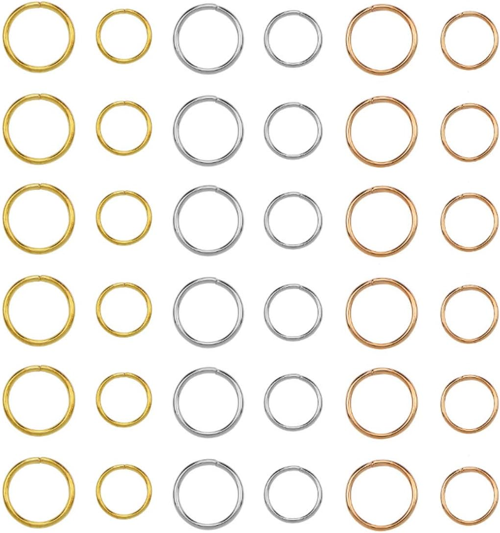 180Pcs Hair Rings, Hair Hoops Braid Rings Hair Loop Clips for Punk Hip-Hop DIY Hairstyle Decoration 3 Colors /2 Sizes image number 2