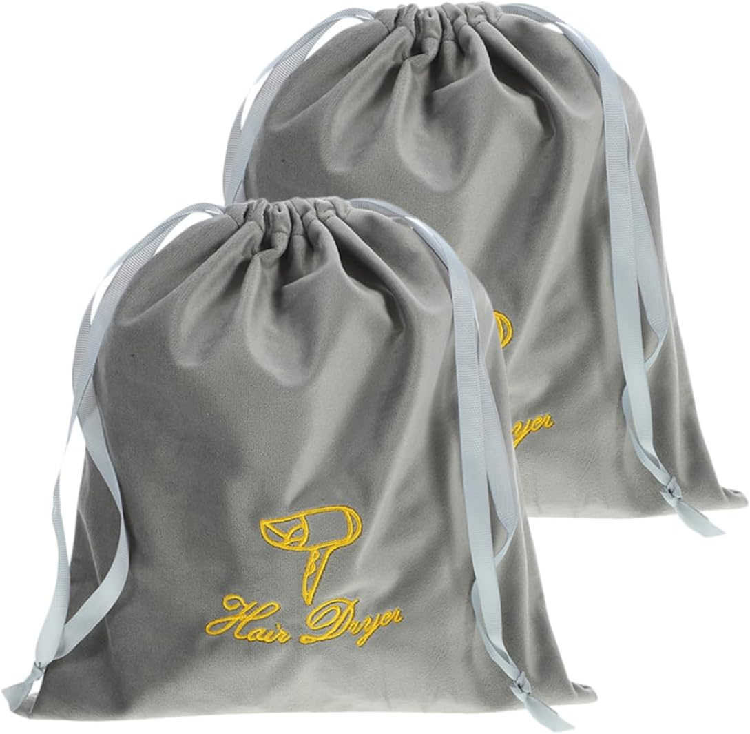NULYLU 2Pcs Organize Your Hair Tools Drawstring Hair Dryer Bags Travel Pouches image number 5