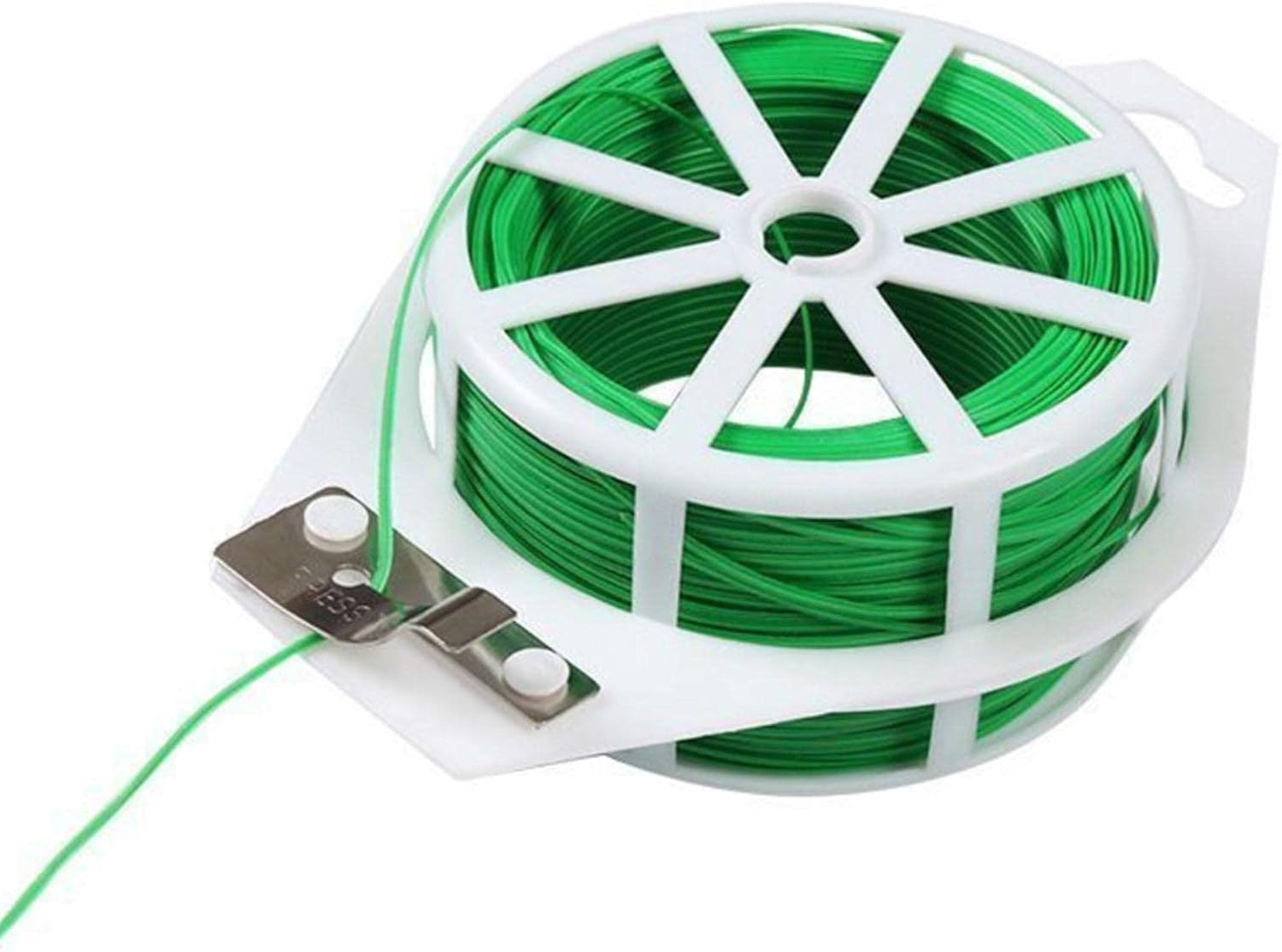 Plant Ties for Support,Garden Support Ties - Gardening Plant Support, Green Florist Wire with Cutter, Floristry Arrangement Supplies, Universal Wire (Size : S)