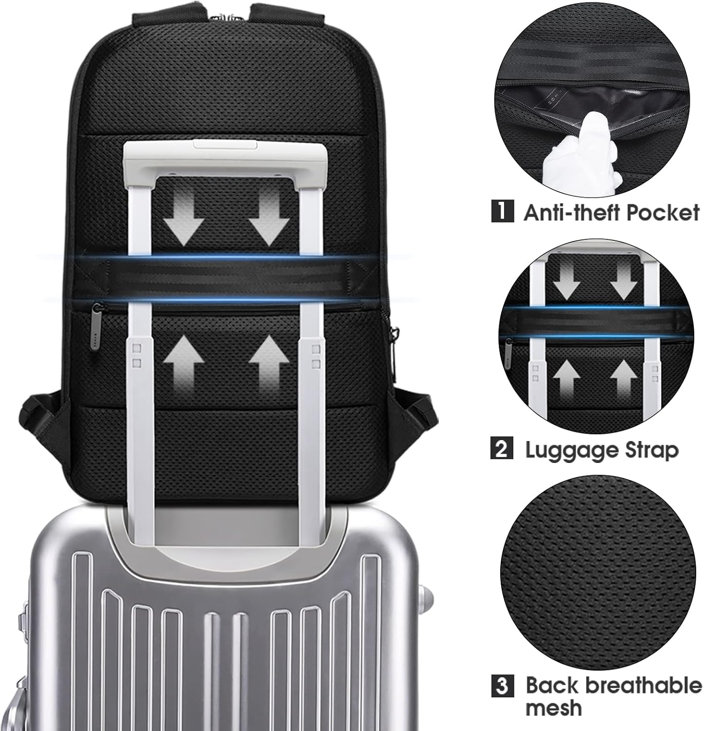 BANGE Slim Laptop Backpack for Business Commuter Backpack for Men,Women Work Backpack image number 6