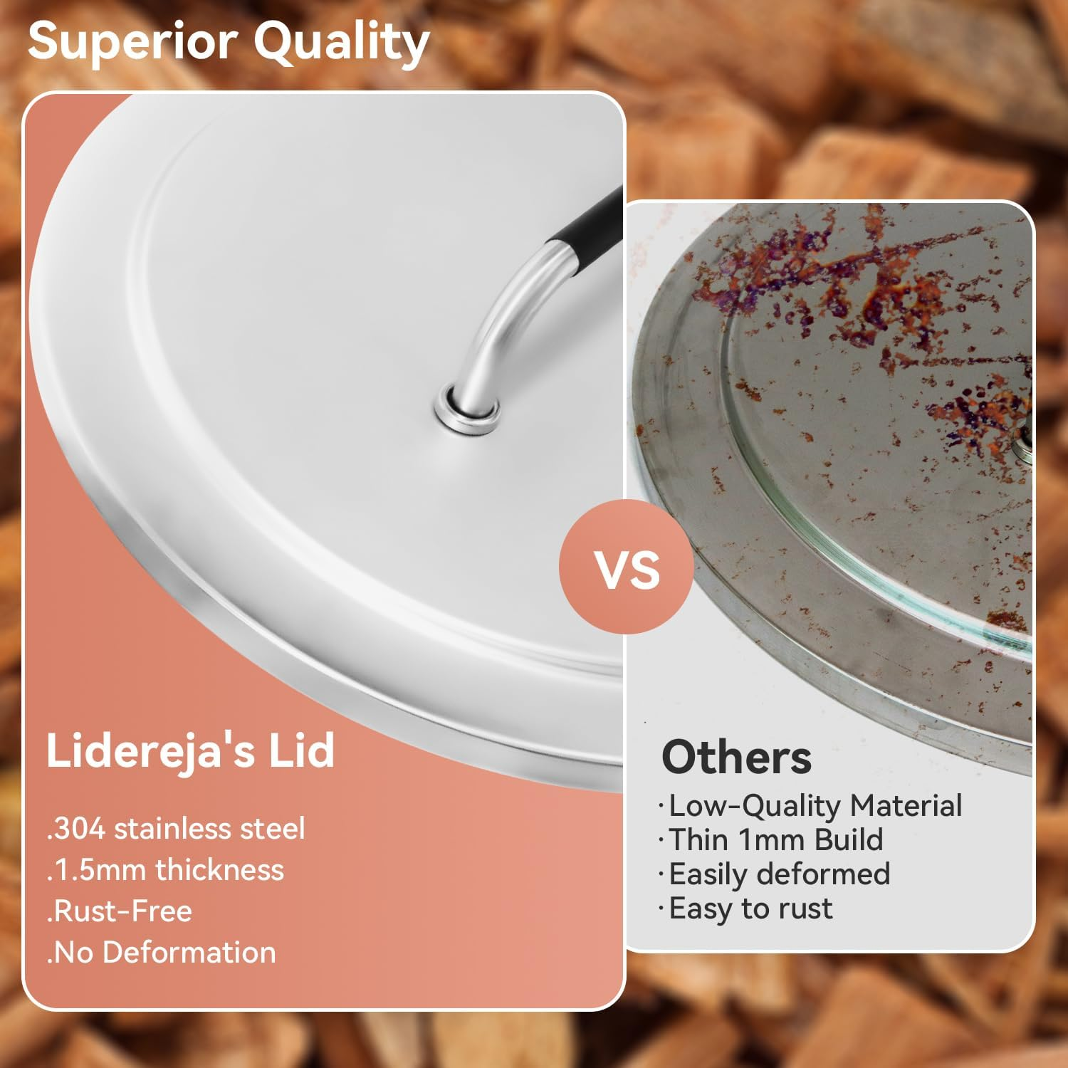 Fire Pit Lid Accessory for Solo Stove Bonfire 2.0, 19.5 Inch 304 Stainless Steel Fire Pits round Cover Lid with Heat Resistant Handle for Solo Stove Bonfire and Other 19.5" Outdoor Firepit Accessory image number 5