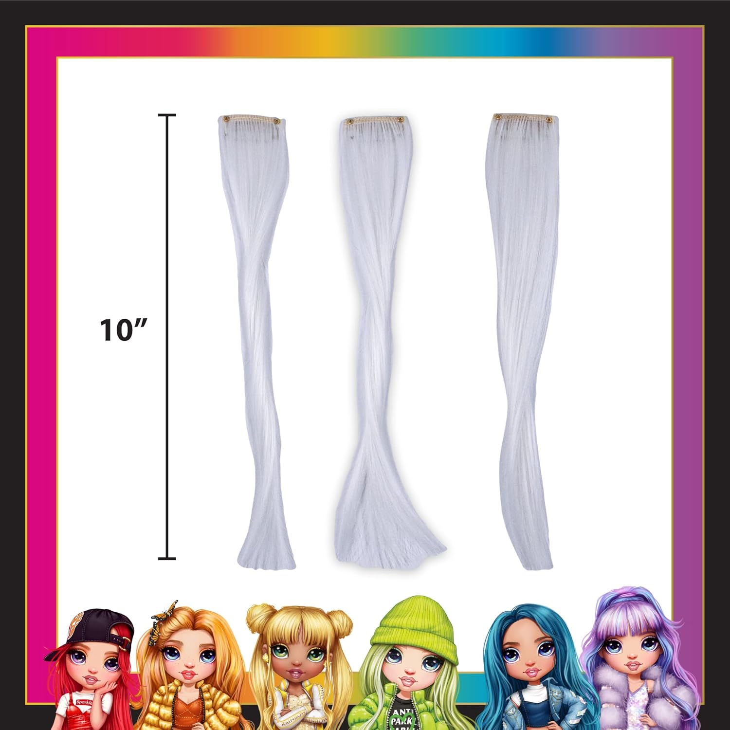 Rainbow High Rainbow Hair Stylist by Horizon Group USA, Includes 5 Vibrant Hair Coloring Gels, 3 Clip-In Extensions for Less-Mess, Mixing Bowl & Brush, Temporary Hair Coloring for Kids, Multi image number 2