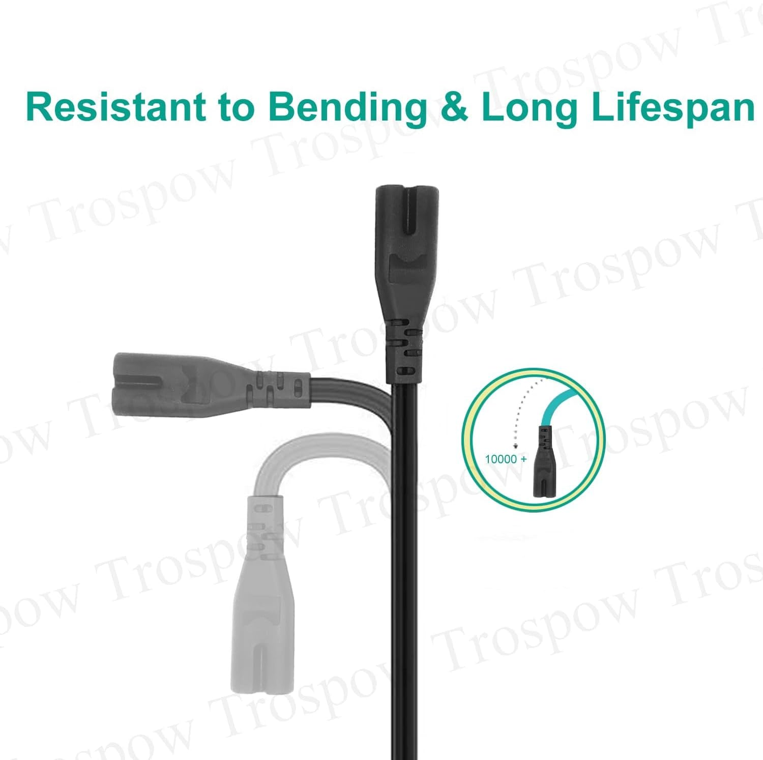 Power Plug Cord Replacement for Yamaha SR-B20A Soundbar Musiccast 50 Speaker WX-051 WX-021 Musiccast 20 Speaker Electronics Musiccast Bar 40 Soundbar YMS-4080 2 Pin Figure 8 Power Lead Cable