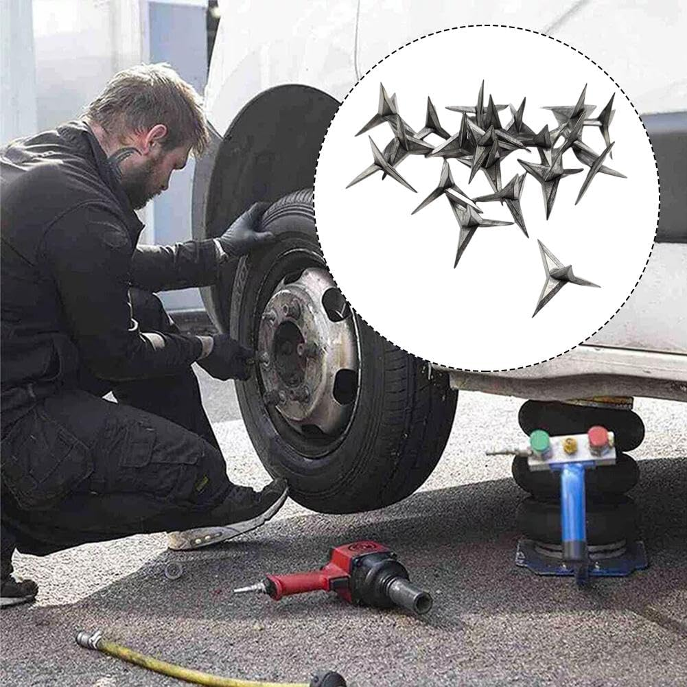20PCS Tire Puncture Nails Spikes, Anti-Theft Security Car Vehicle Auto Puncture Nail Carbon Steel Cone Spikes Triangle Nail Spikes image number 5