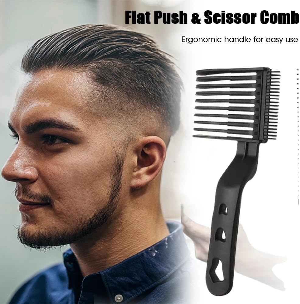 Barber Cutting Comb Men'S Fade Comb, 2Pcs Fade Comb Blend Friend Fade Comb,Barber Fade Comb Barber Cutting Comb,Curved Positioning Clipper Comb,Barber Barber Fade Comb Curved Positioning Comb for Men