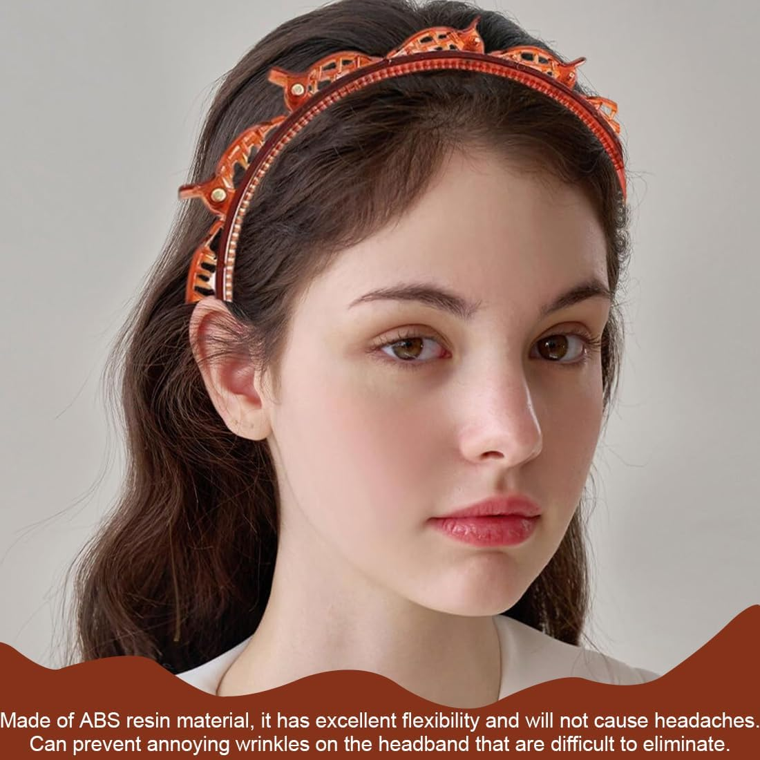 OUDQFCJ 2 Pieces Headband with Clips, 2 Black Hair Pins Braided Hair Clips, Braided Headbands, Hairstyle Hairpin Hairstyle Aid, Hairpins Hairdressing Supplies image number 5