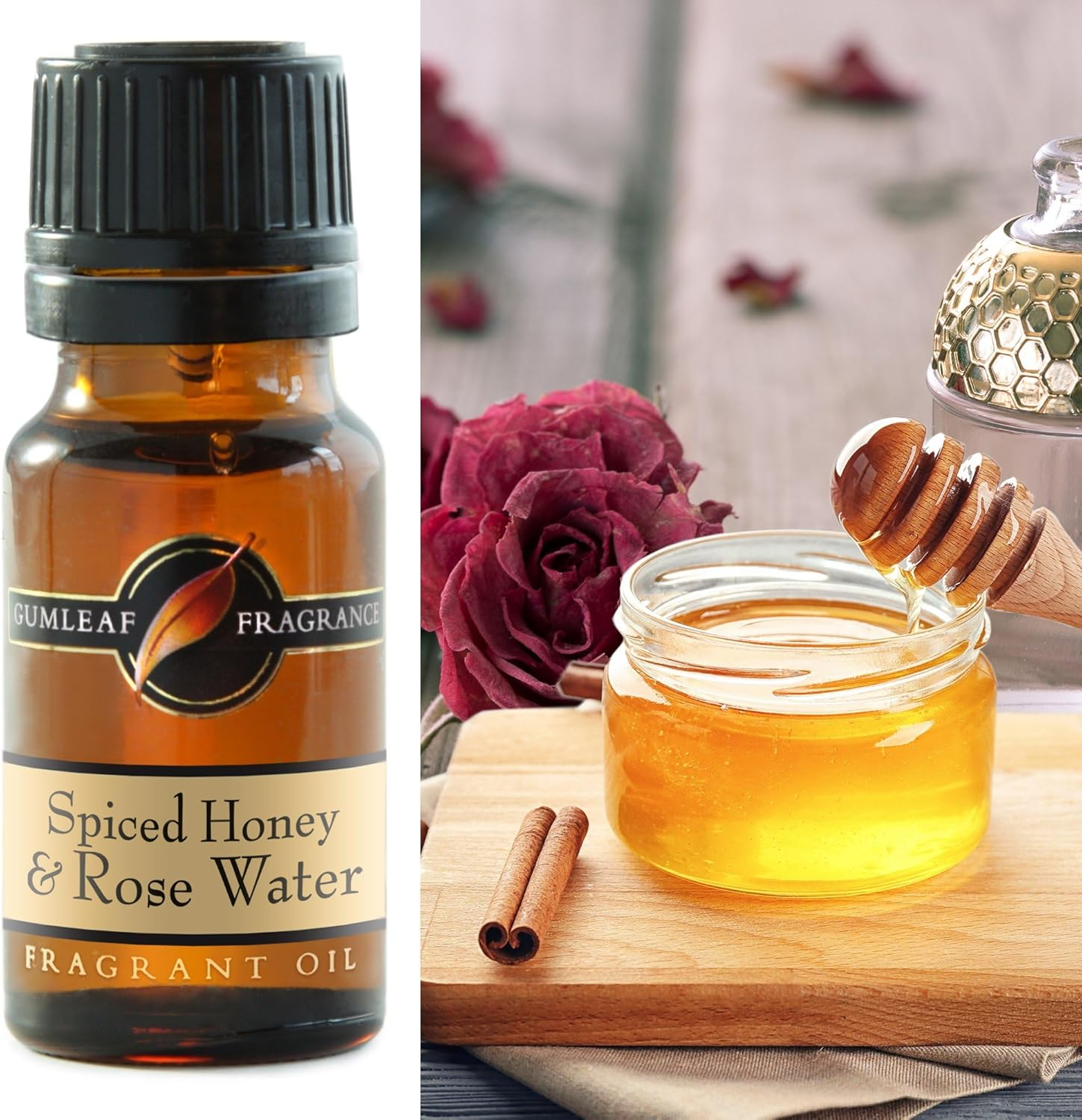 Gumleaf Fragrance Spiced Honey & Rosewater Fragrant Oil - 10Ml, Cruelty Free & Vegan, Phthalate-Free Fragrance
