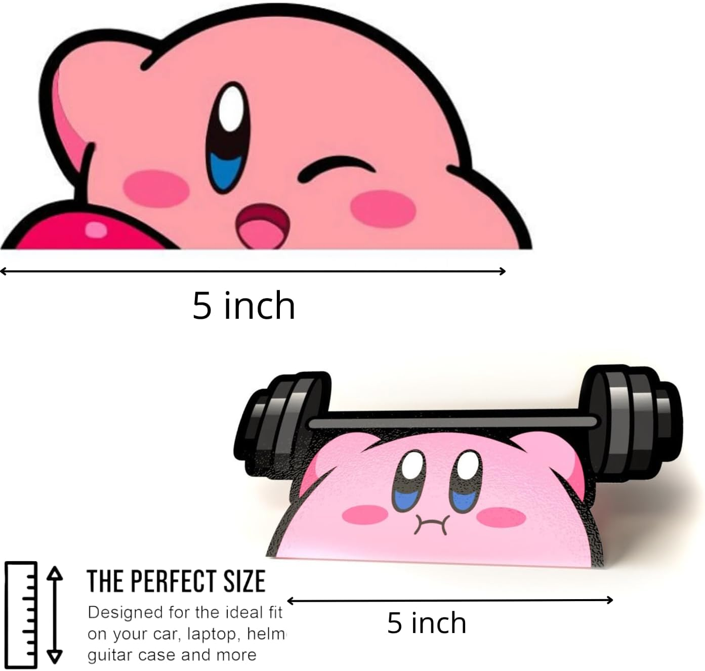 Rawan Fresh Car Stickers - Anime Pink Vinyl Sticker, Peeking Car Decals, Funny Stickers - Waterproof Bumper Stickers for Cars, Truck, Motorcycle, Wall, Window and Laptop.