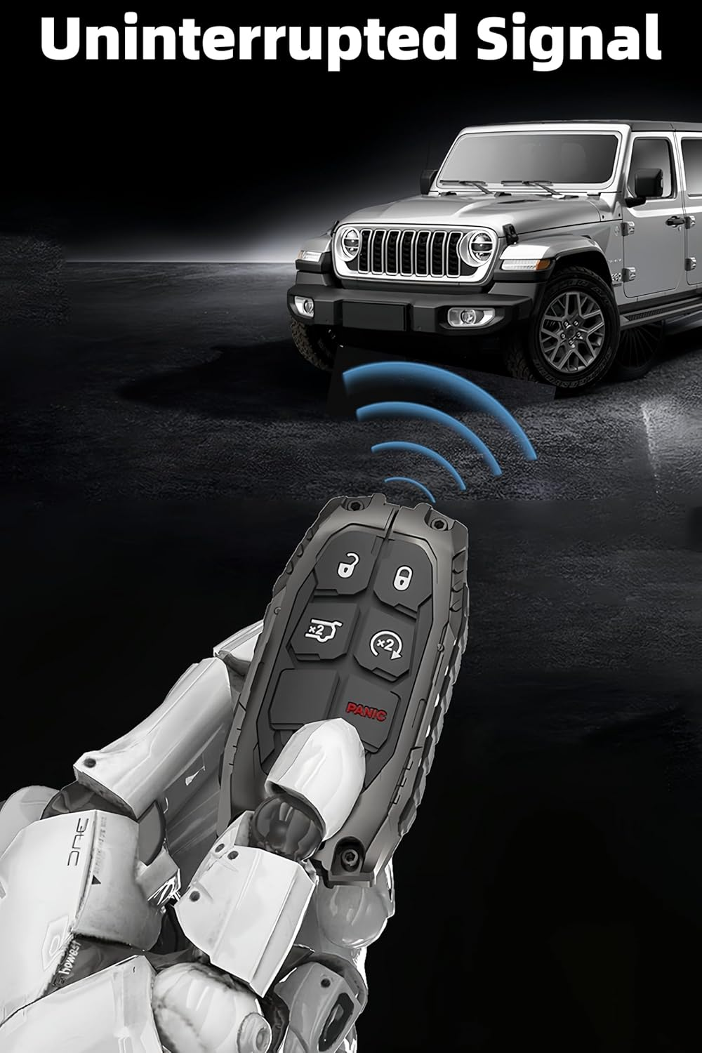 Heavy Zinc Alloy Key Fob Cover, Keychain, Key Case, Accessories Compatible with Jeep Dodge