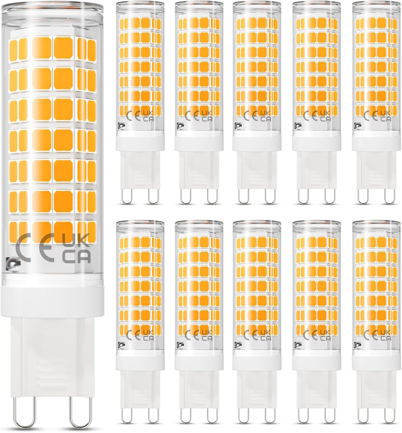 Dicuno G9 Dimmable LED Light Bulbs, 4W (40W Halogen Equivalent), 500Lm, Warm White (2700K), G9 Ceramic Bulbs for Home Lighting, 6-Pack