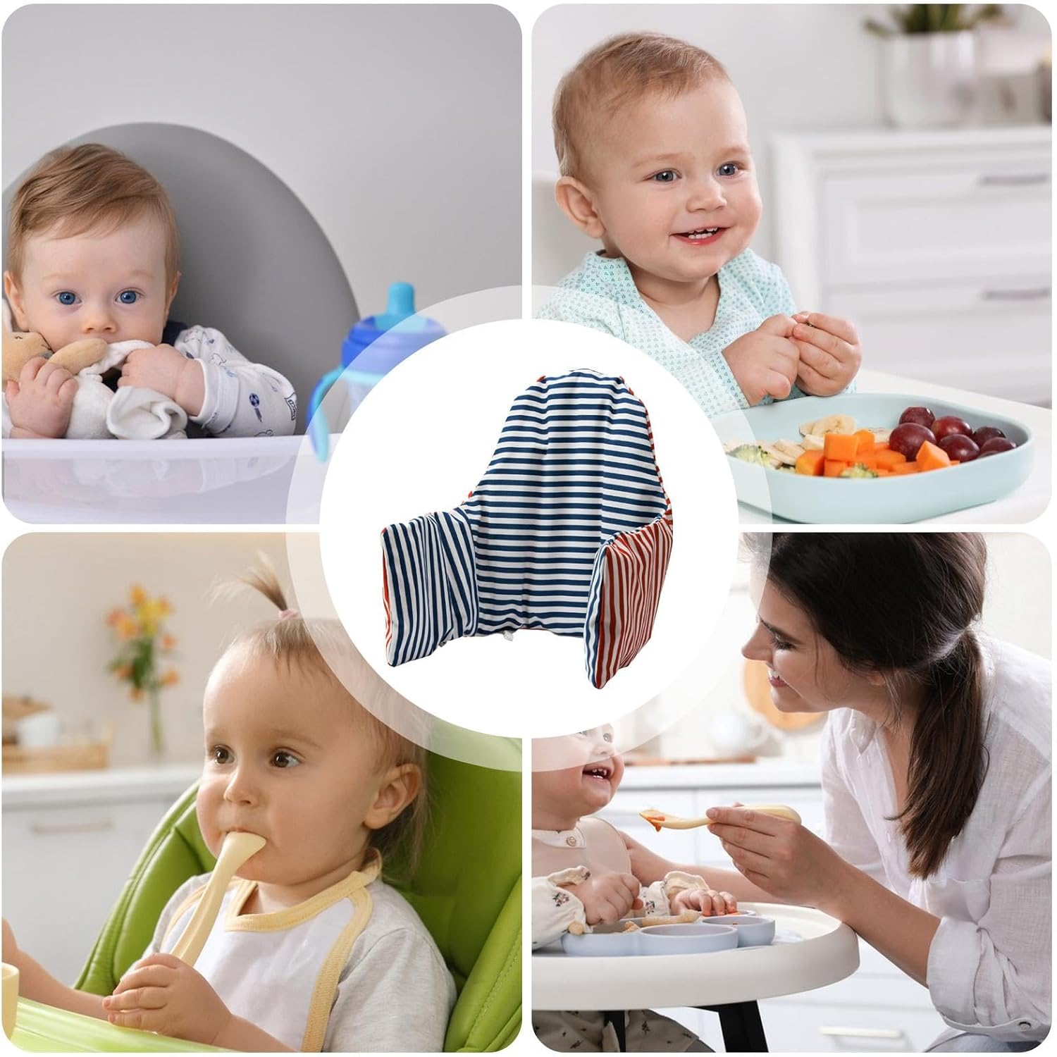 High Chair Insert | Washable High Chair Cushion, Liner, Reversible, Ergonomic, Crummi Color, 6-36 Months image number 1