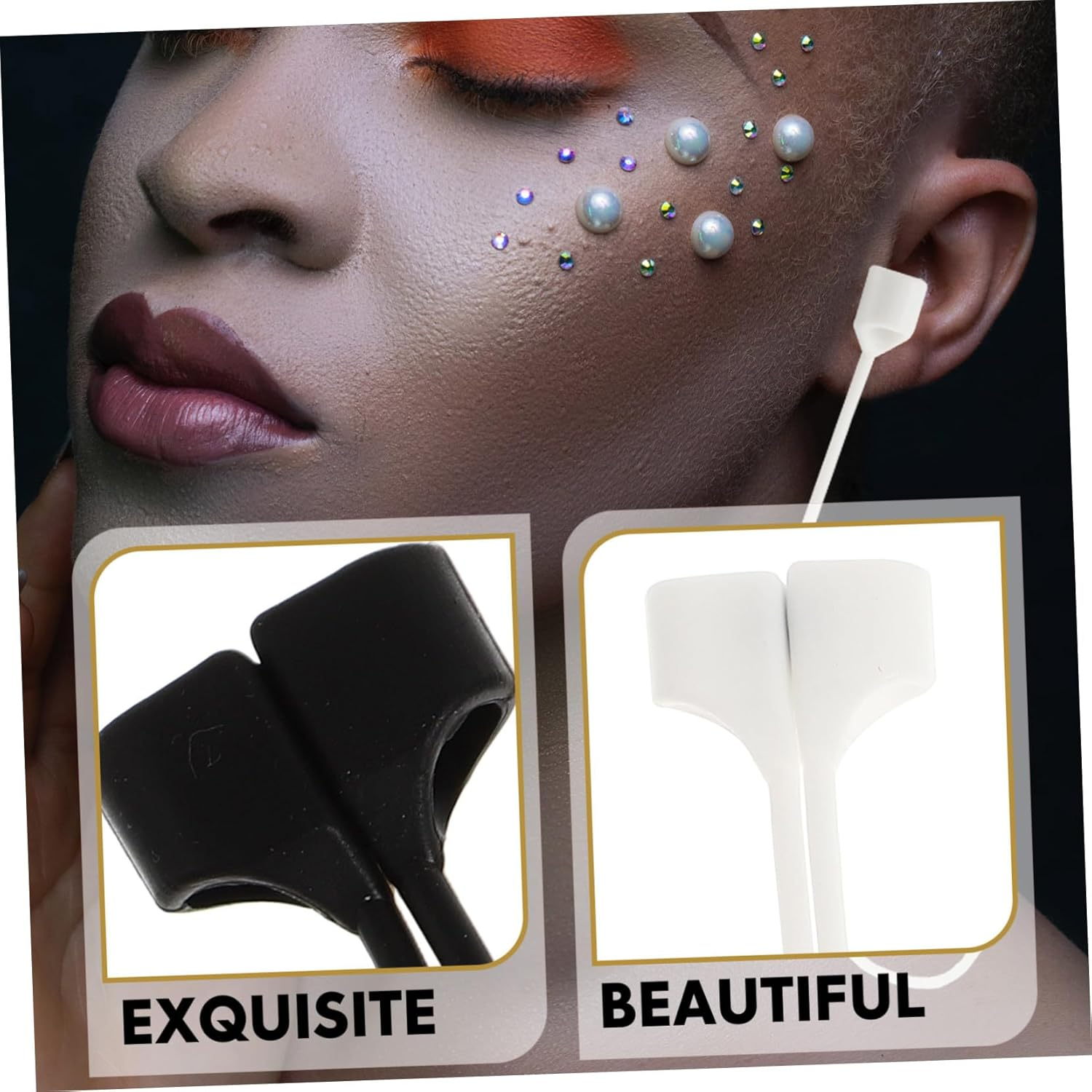 IWOWHERO 4Pcs Magnetic Anti-Lost Wireless Headset Lanyard Lightweight Silicone Earpiece Rope for Portable Neck Strap for Secure Carry and Easy Operation image number 2