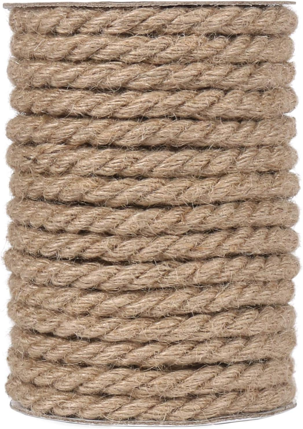Tenn Well 50 Feet 10MM Natural Jute Rope, Heavy Duty Jute Twine for Gardening, Bundling, Decorating, DIY Crafts image number 4