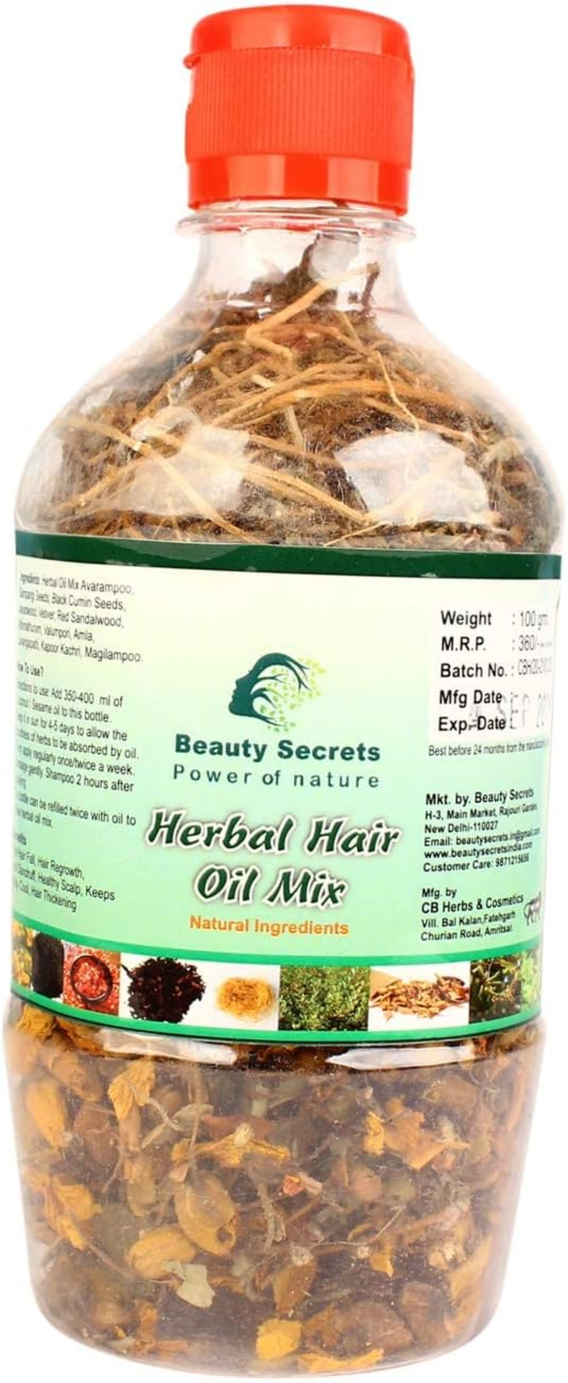 Beauty Secrets Make Your Own Hair Oil Dry Ayurvedic Herb Mix (12 Vital Herbs)_100Gm-For Complete Haircare for Men & Women-