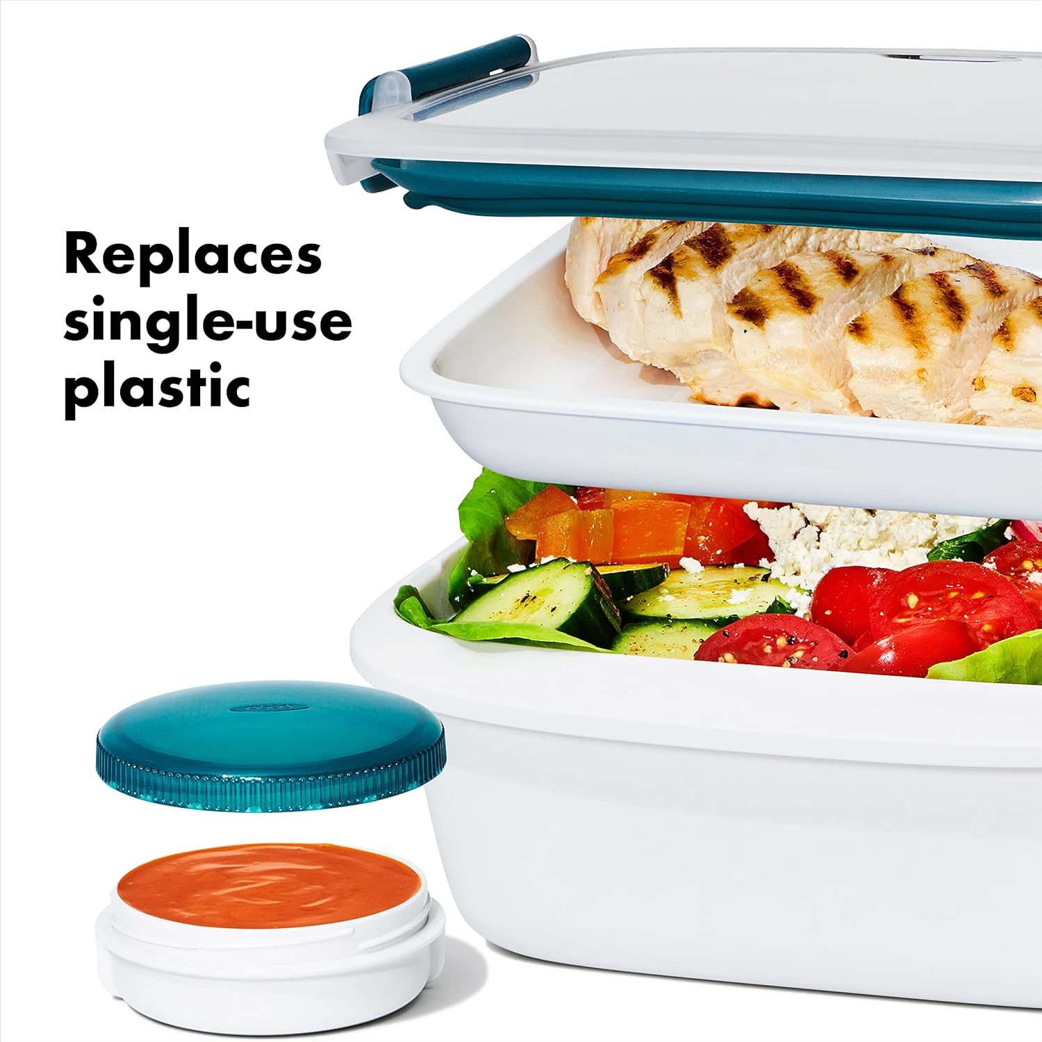 OXO Prep & Go 20-Piece Food Container Set, White image number 4