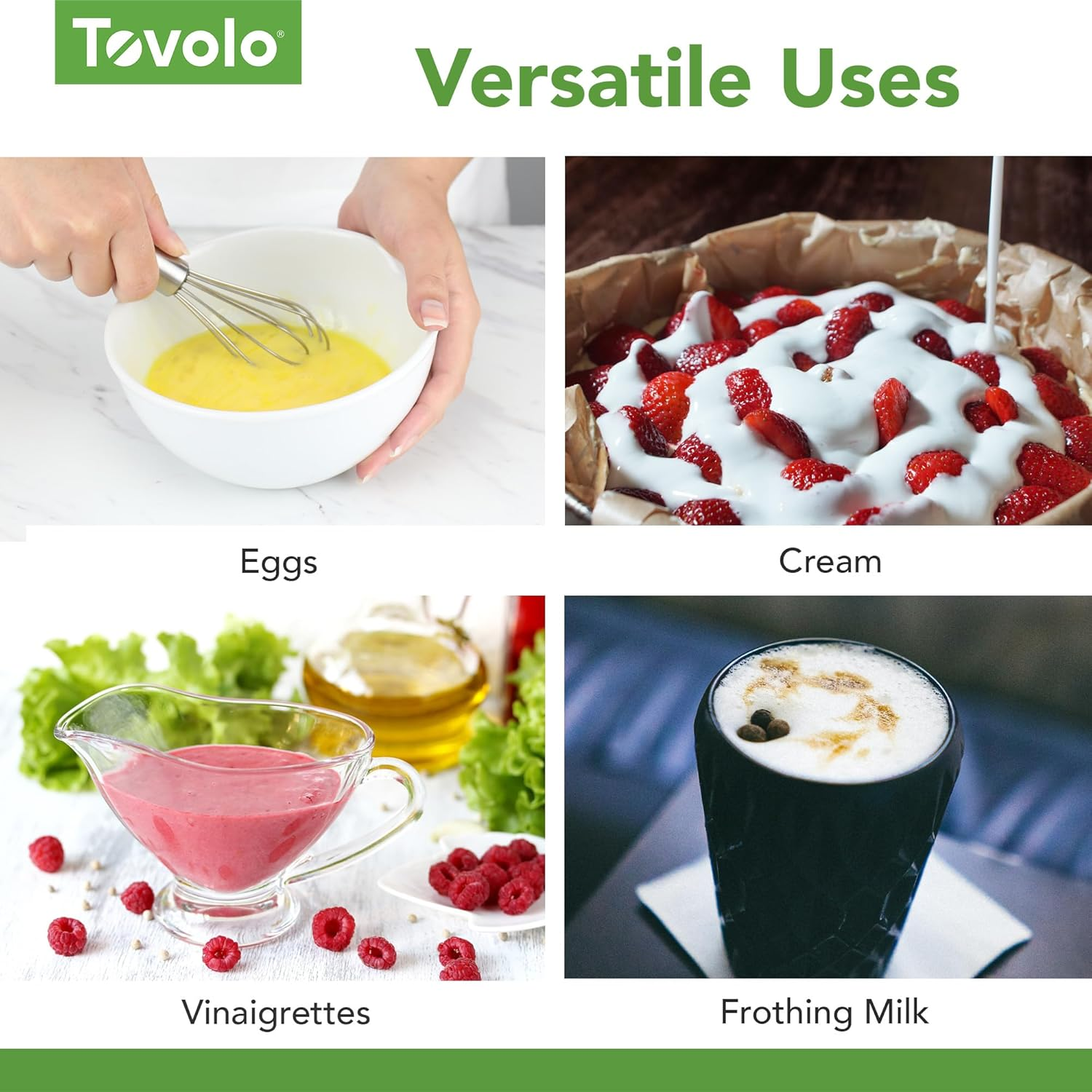 Stainless Steel Mini Whisk, 6" - Kitchen Mini Whisks for Cooking, Blending, Mixing, Stirring, Whipping & Beating - Whisking Tool as Mixer, Frother & Stirrer - Dishwasher Safe Whisker image number 2