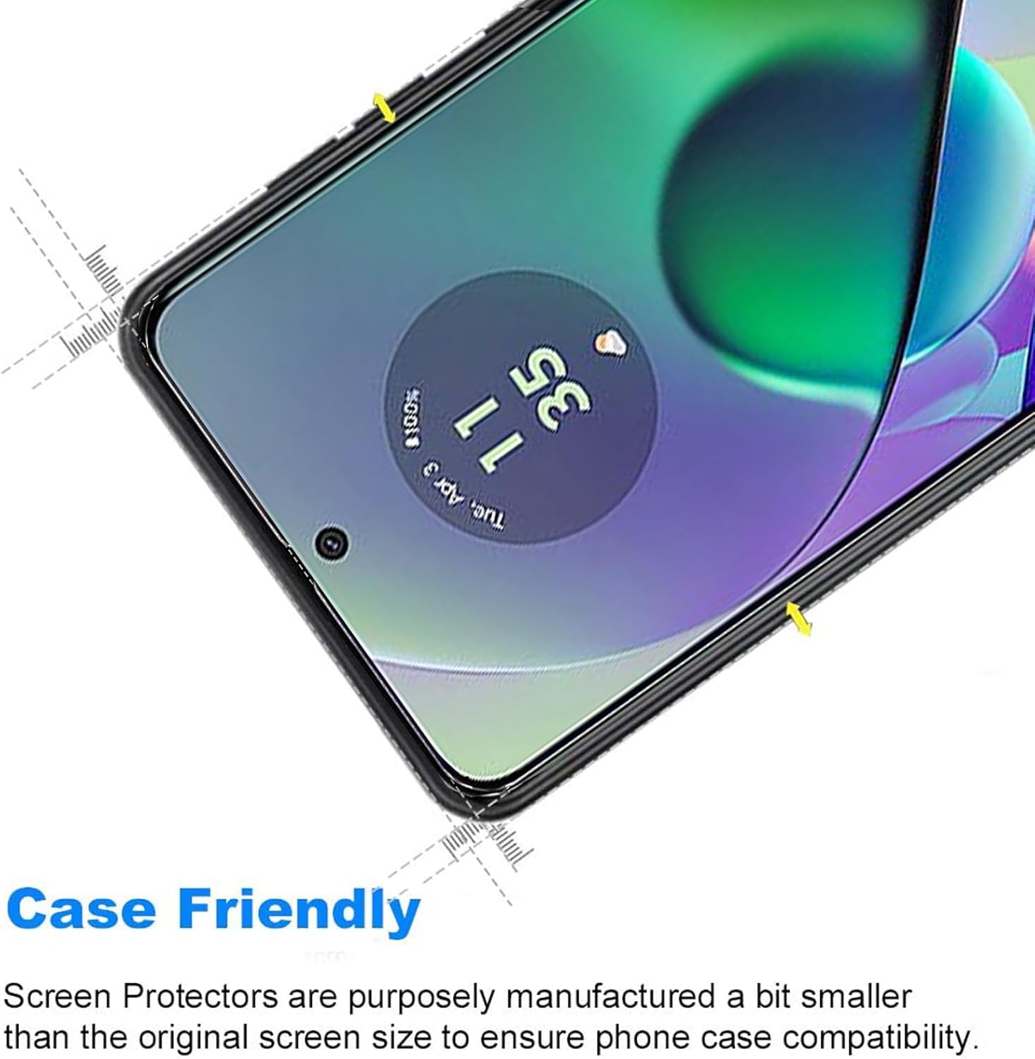 HEYUS [3+3 Pack] Screen Protector + Camera Lens Protector for Moto G54, [Scratch Resistant] HD Clear Camera Tempered Glass for Motorola Moto G54 image number 3