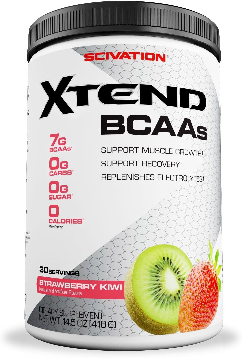 Scivation Xtend BCAA Powder, Branched Chain Amino Acids, Bcaas, Strawberry Kiwi, 30 Servings