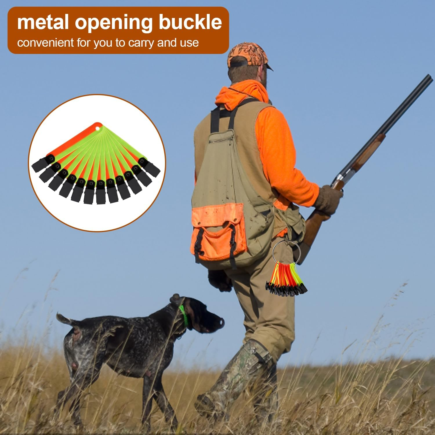 Lasuroa 36Pcs Reflective Trail Markers, High Visibility Trail Markers with Open Buckle Reflective Trail Marker Clips Hunting Accessories for Tree Stand Hunting Outdoor Hiking Camping image number 1