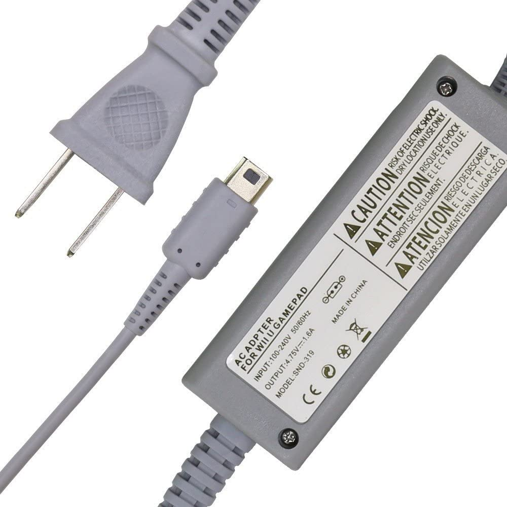 YOUSHARES Wiiu Gamepad Charger + Usb-Charging Cable - Interchangeable Power Charging Adapter, Power Supply Cord AC Adapter and Cable for Nitendo Wiiu Gamepad