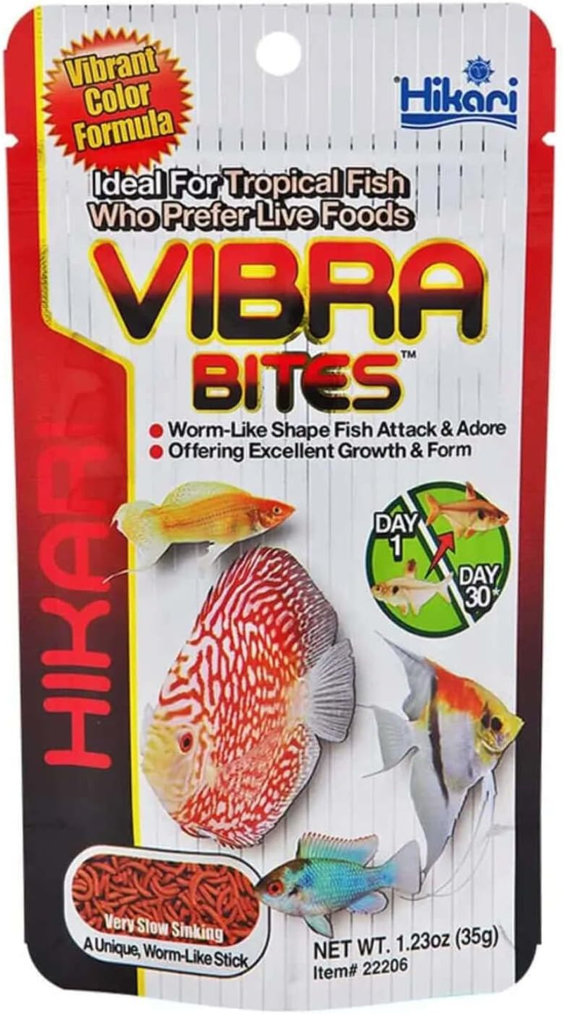 Hikari Vibra Bites XL 415G Blood Worm like Stick Slow Sinking Fish Food for Colour
