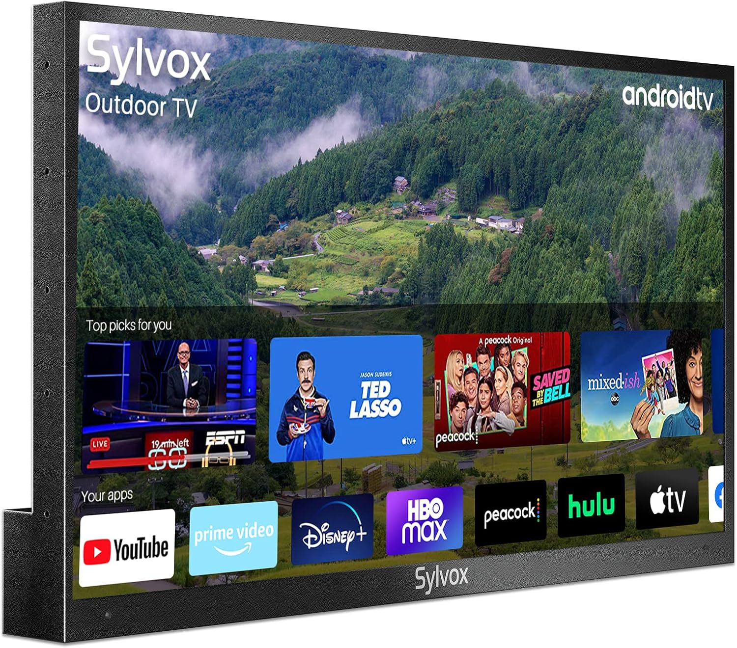 SYLVOX 65'' Outdoor TV, 4K UHD Built in Voice Assitant, Waterproof Smart Android TV Support Wifi Bluetooth, 1000Nits, TV for Partial Sun Area(Deck Pro Series, 2023) image number 5