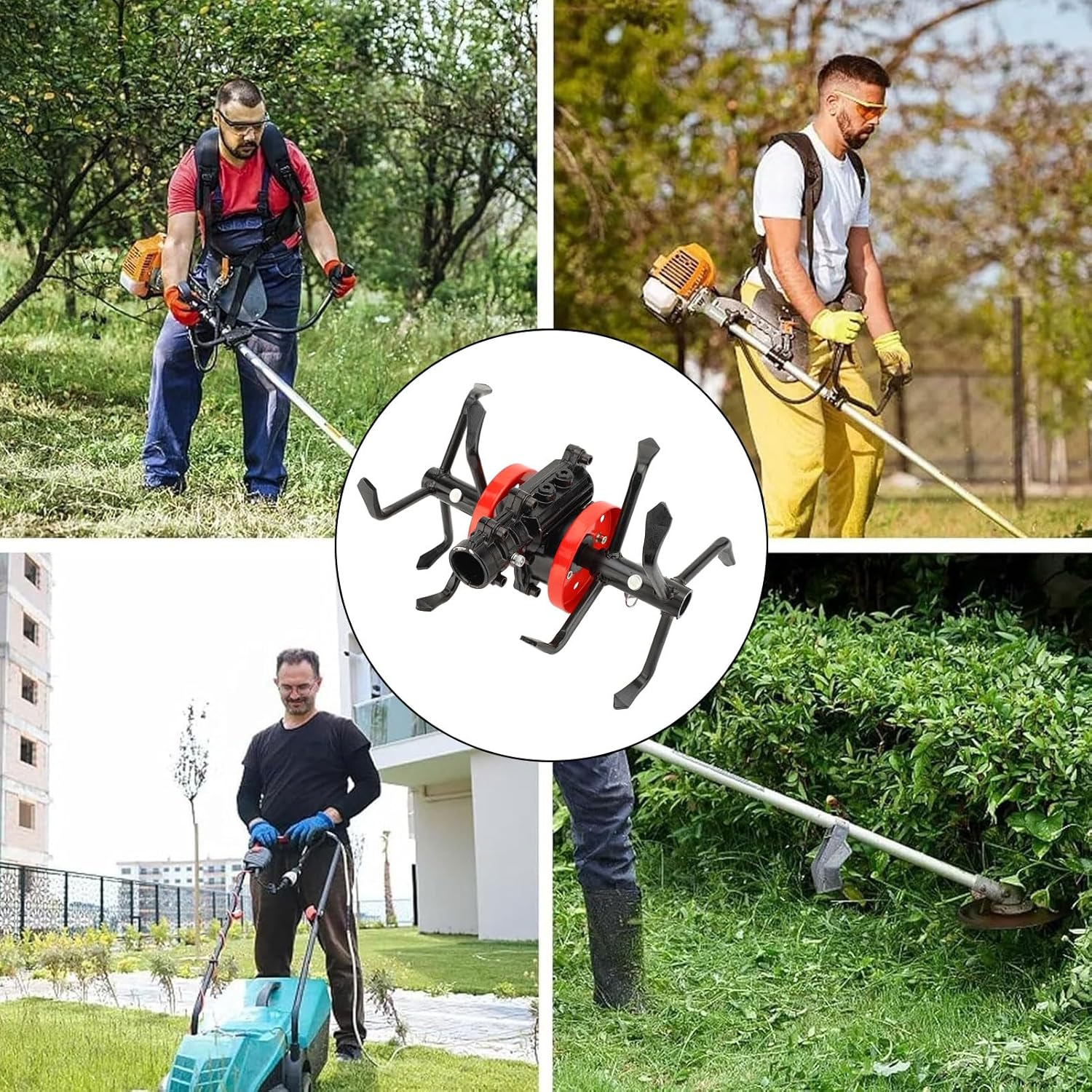 Electric Tiller Blade Head, 10.2 Tilling Width 9 Tines Blade for Cordless Cultivator, Electric Handheld Mini Garden Tiller Attachment for Soil, Lawn, and Vegetable Beds image number 2