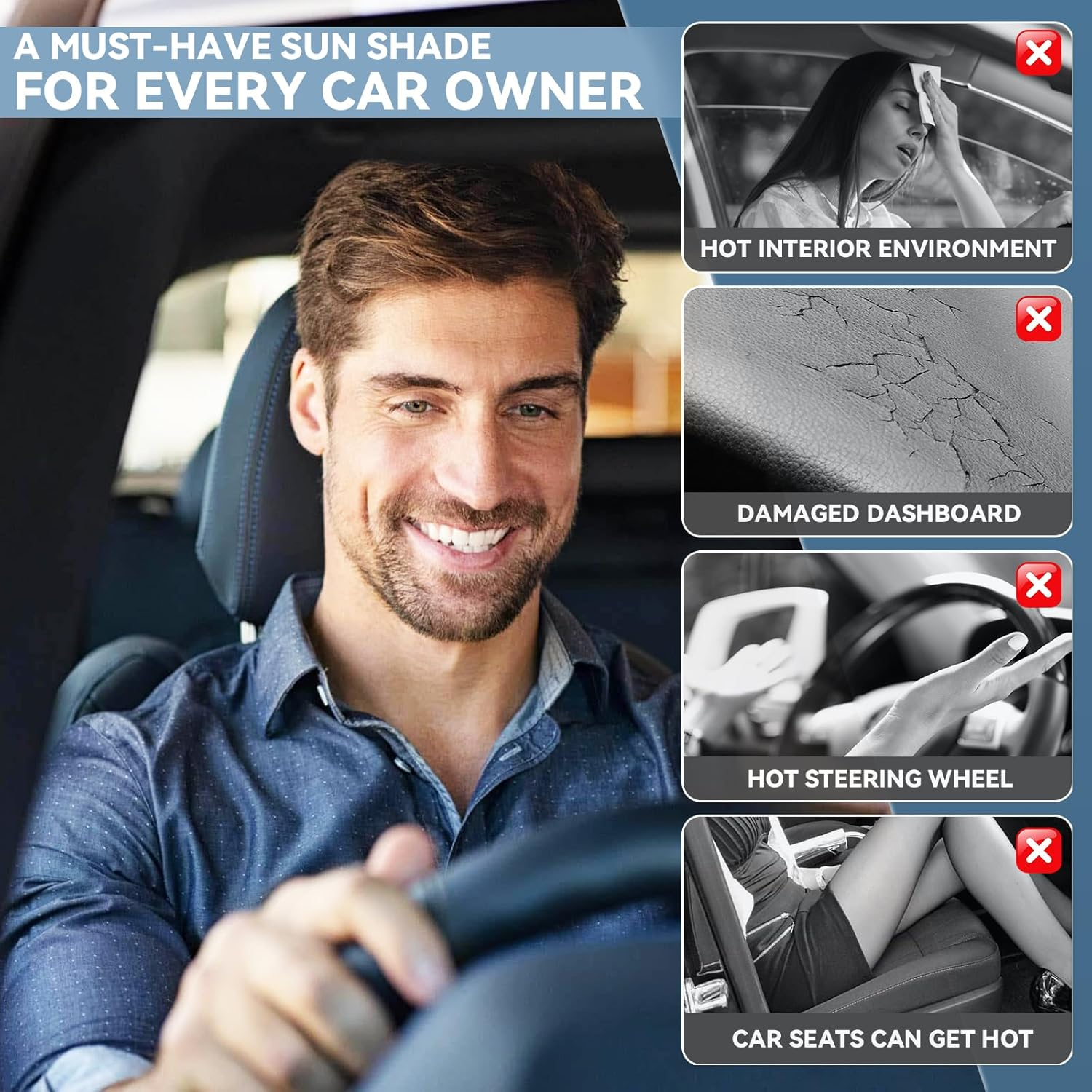 For Audi Q3 2019-2025 2026 Windshield Sun Shade - 4 Layers Car Sunshades for Front Windows Shade Cover Custom Fit Q3 Sun Visor 240T Retractable Shade Blocks UV Rays Car Accessories image number 3