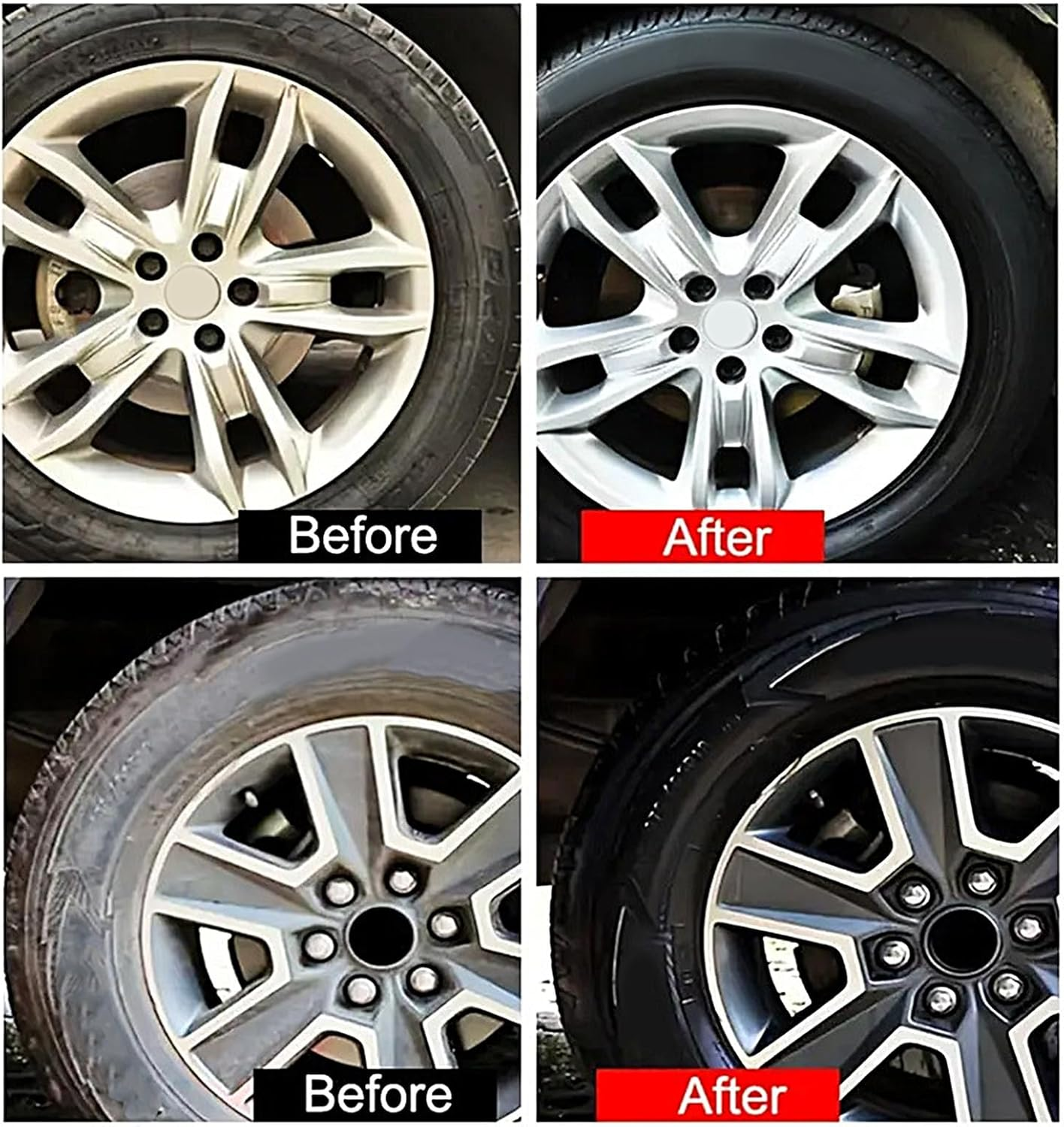 Car Tire Shine | 150G Vehicle Cleaning Balm - with Sponge Waterproof Auto Tire Shine | for Vehicle Exterior Automotive Truck Trailer Tractor RV SUV image number 4